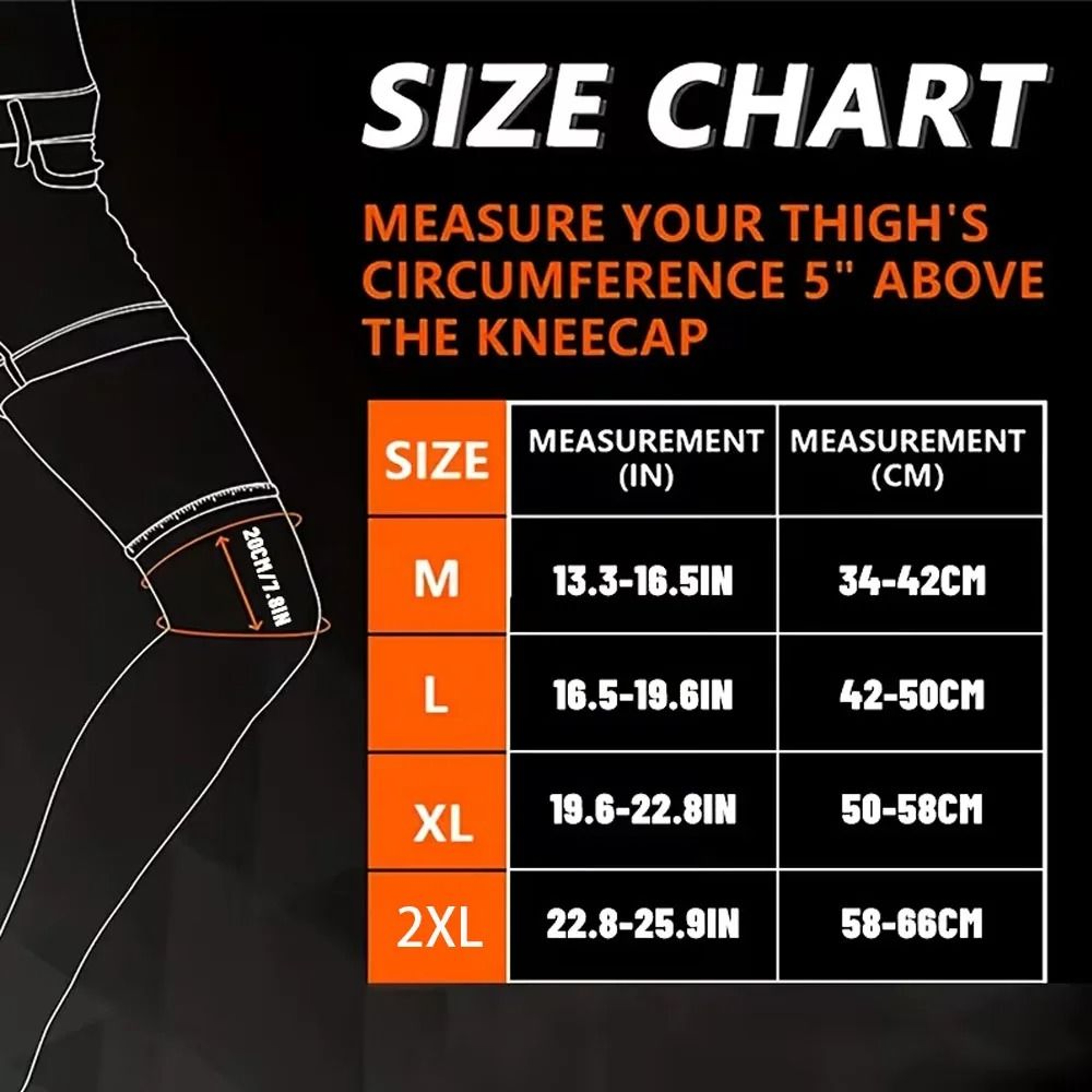 Graduated Full Leg Compression Sleeve for Thigh Knee and Calf Support – view 7