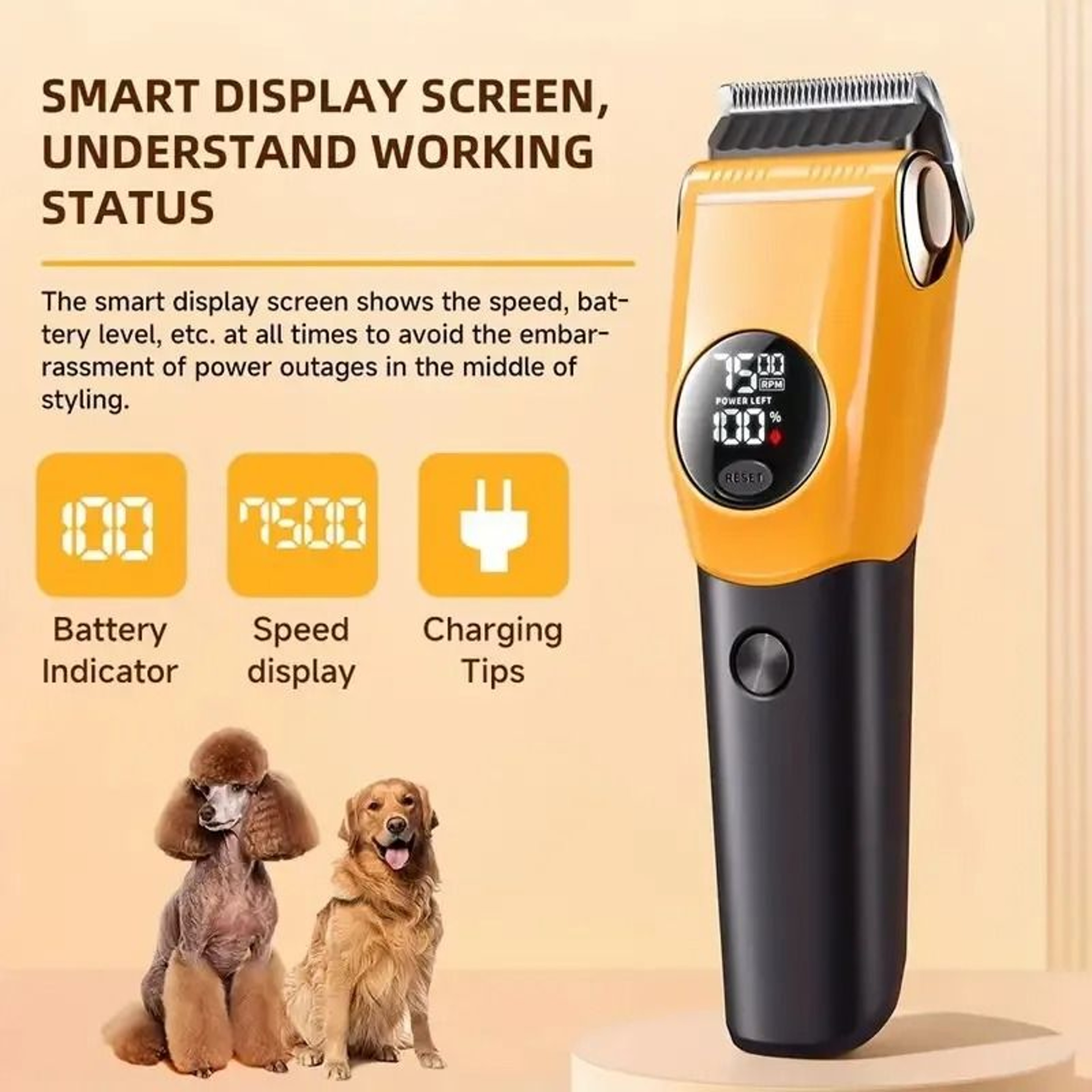 Professional LED Pet Hair Clipper For Dogs And Cats 5