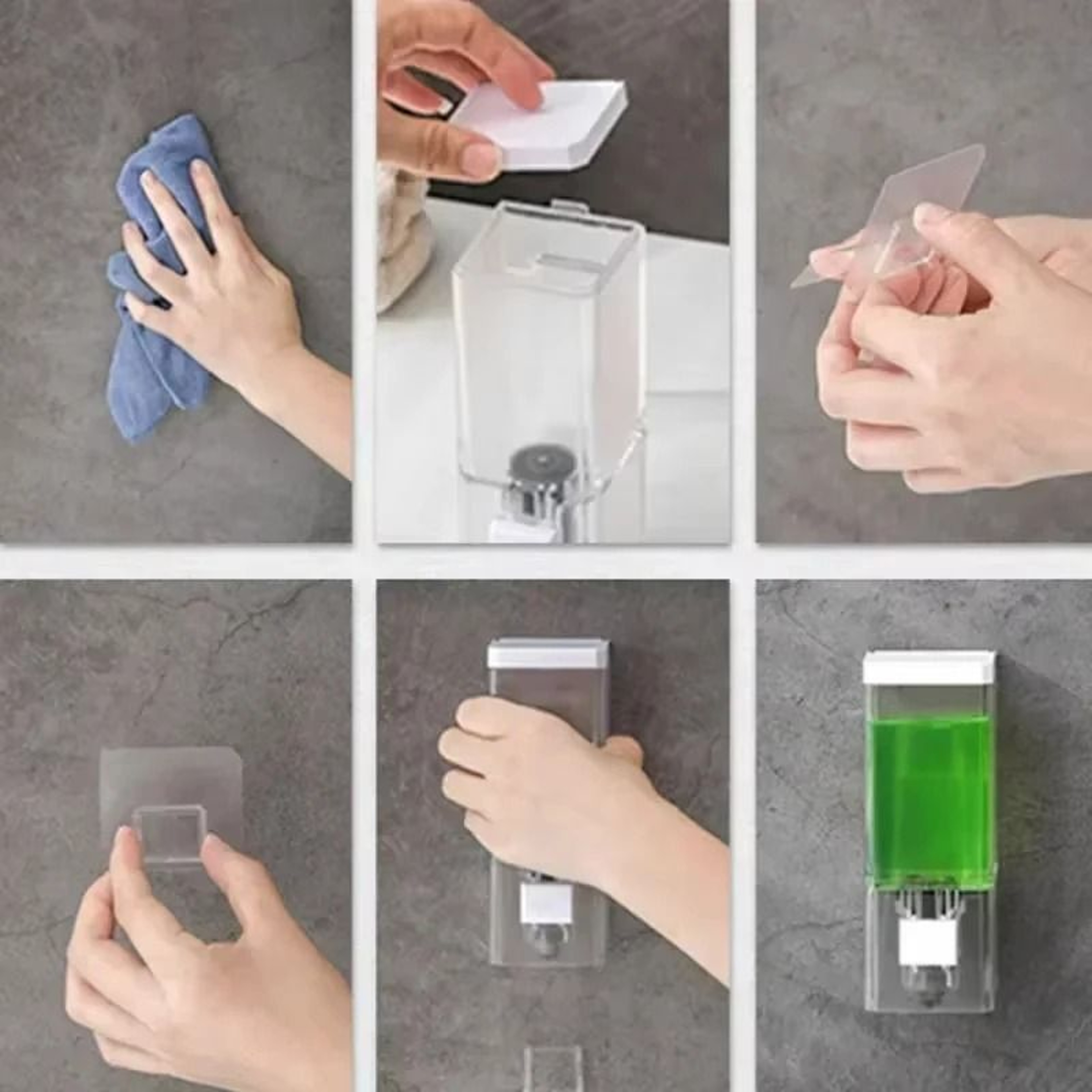 Wall Mounted Manual Soap Dispenser With Transparent Refillable Bottle 4