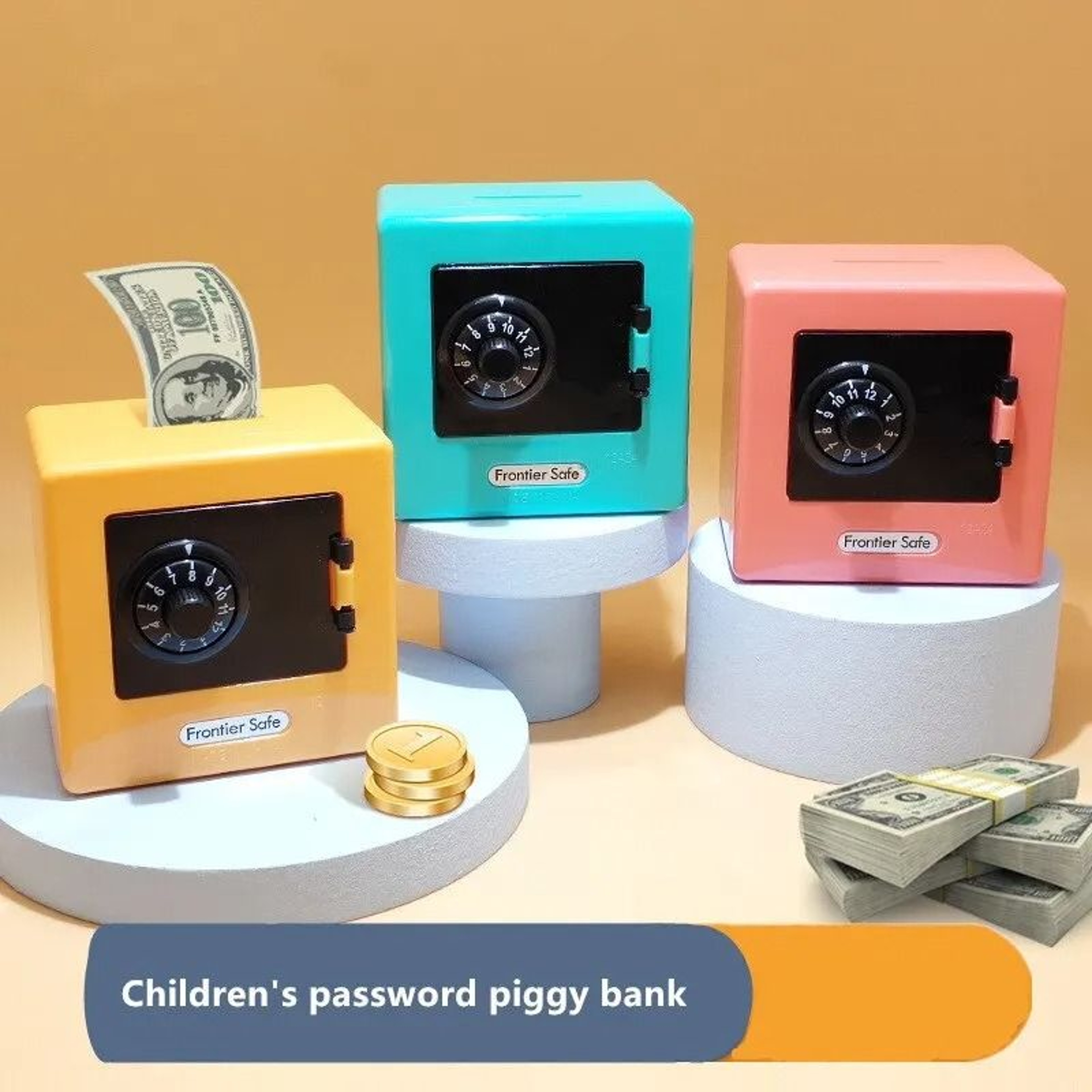 Mini ATM Password Safe Money Box With Automatic Banknote Deposit 2