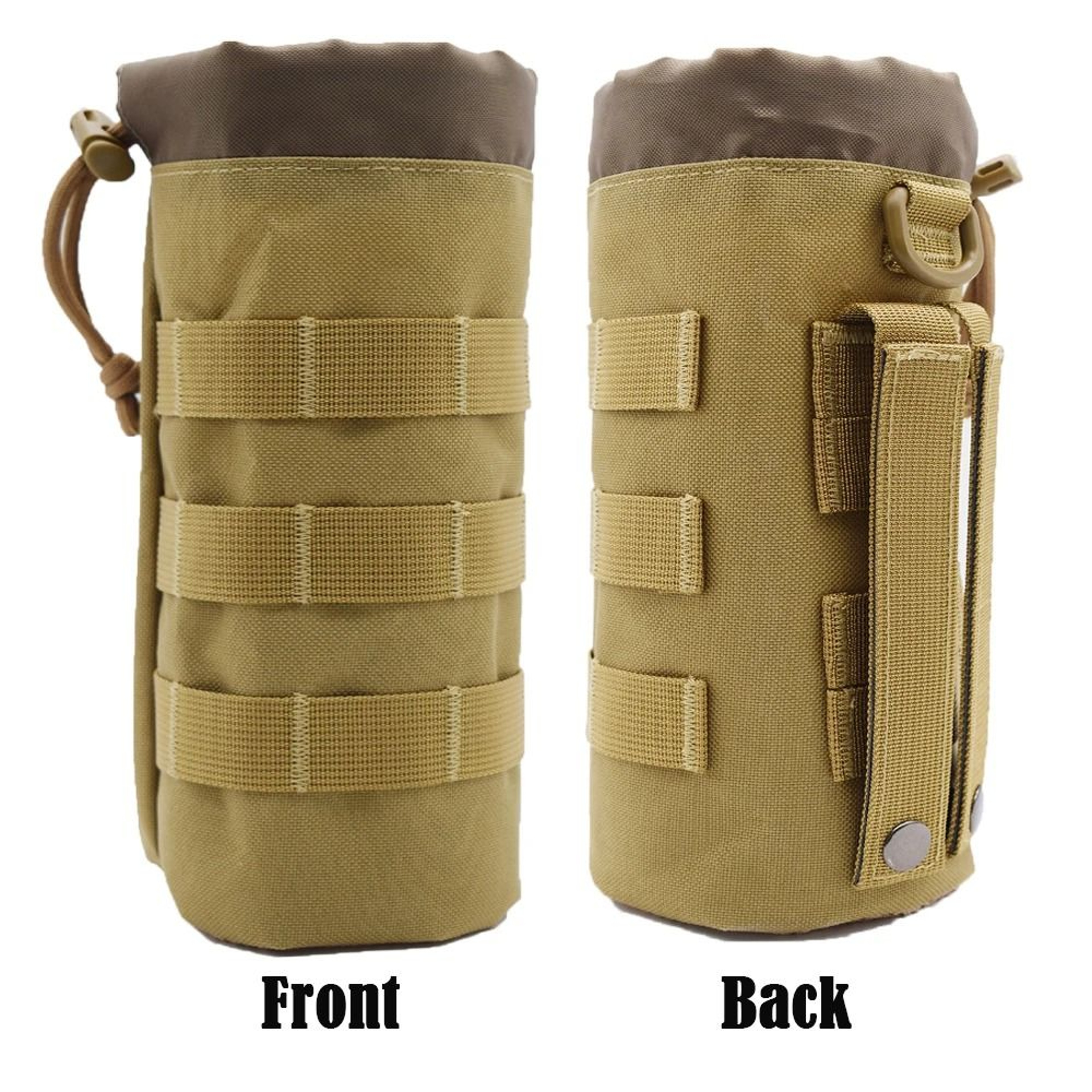 Tactical MOLLE Water Bottle Holder Pouch With Drawstring For Hiking  Camping 10