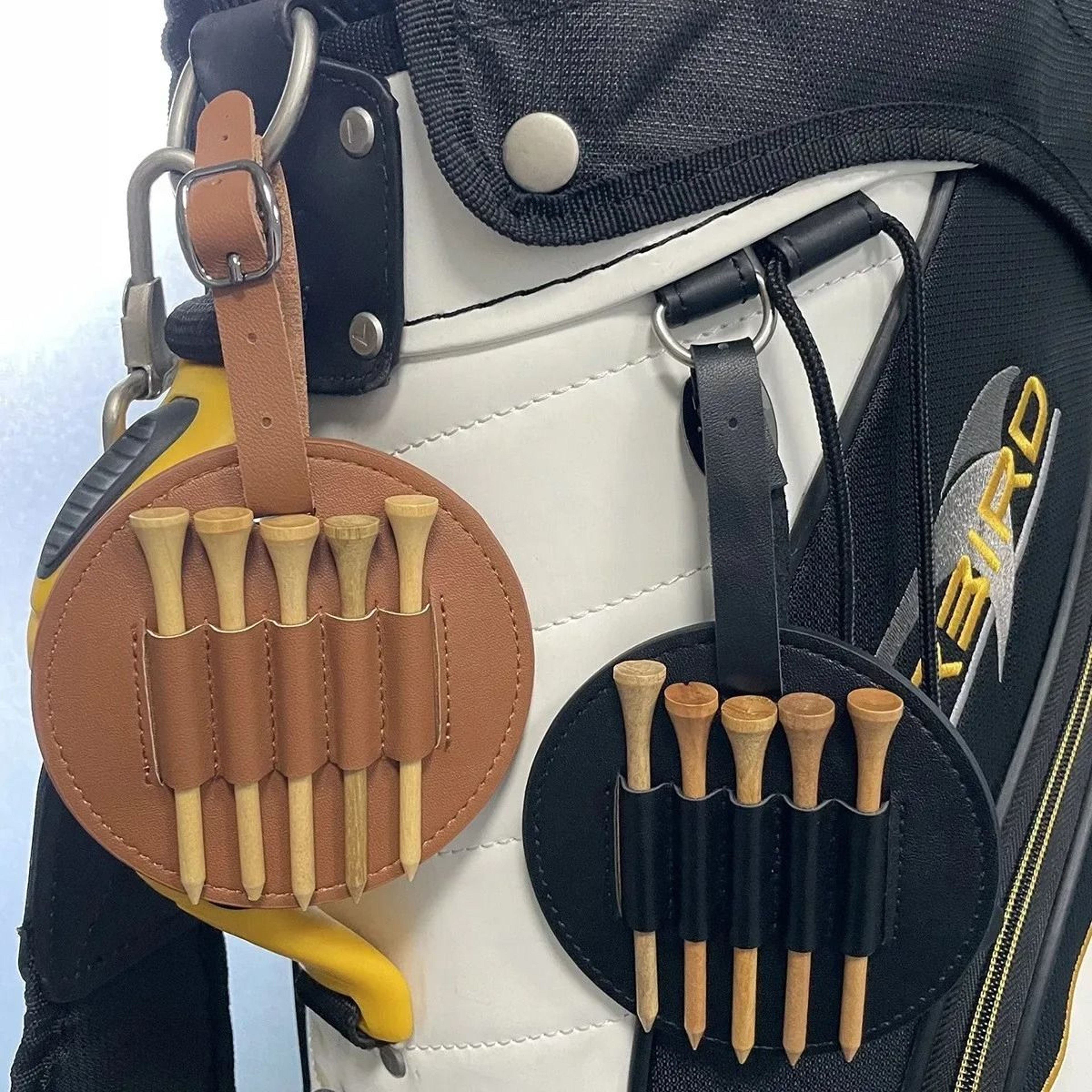 Portable Leather Golf Ball Holder Pouch With Belt Loop 1