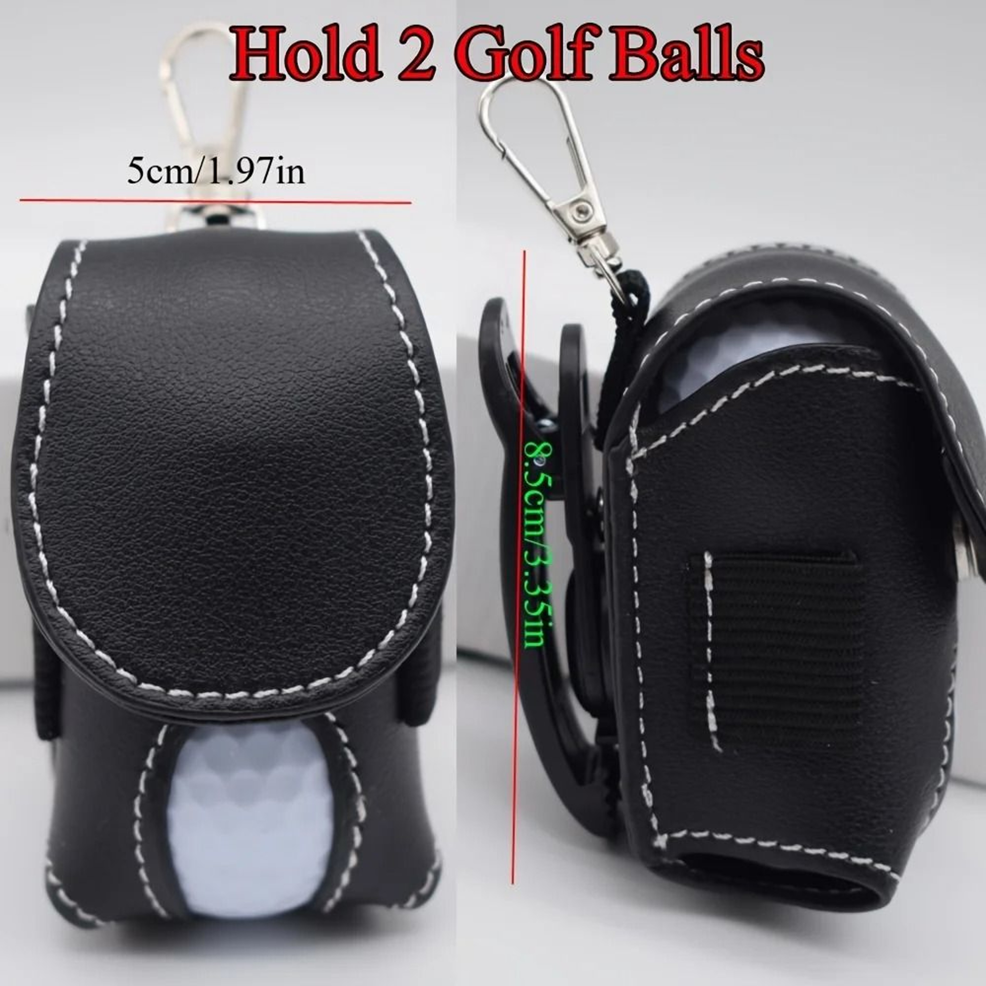 Portable Mini Golf Ball Storage Bag With Hook 2