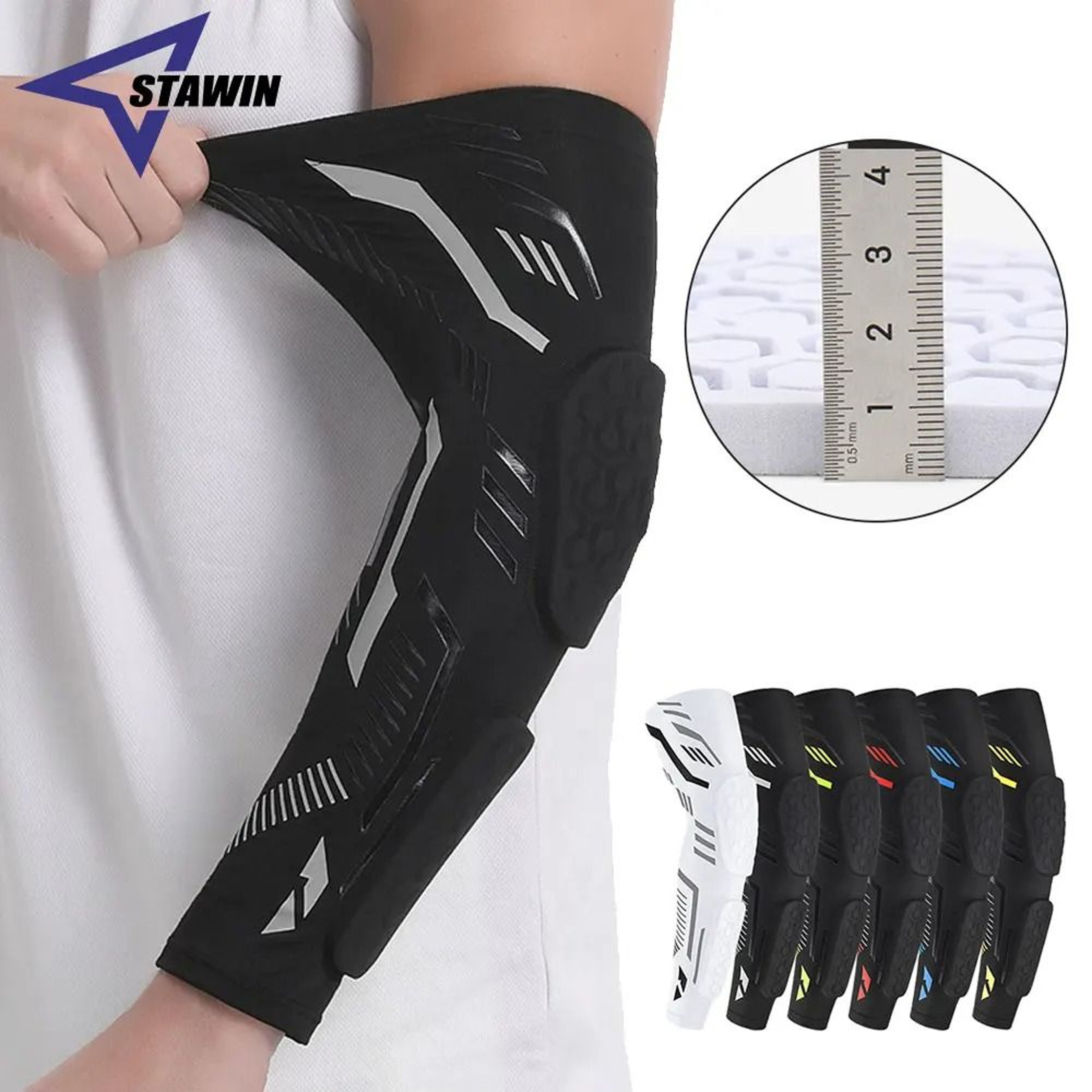 Padded Compression Arm Sleeve With Elbow Protection 1