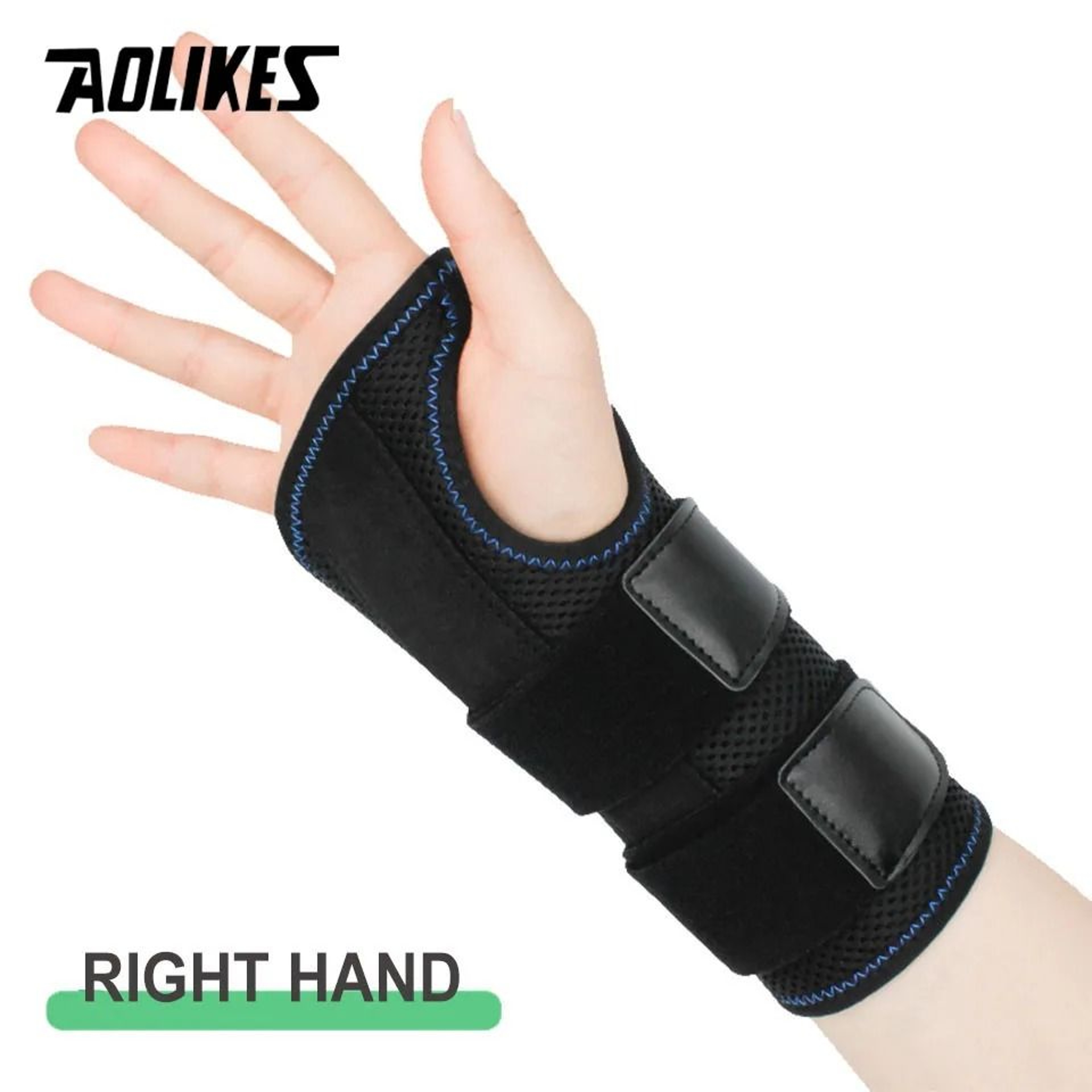 AOLIKES Adjustable Night Wrist Support Splint With 3 Stays 6