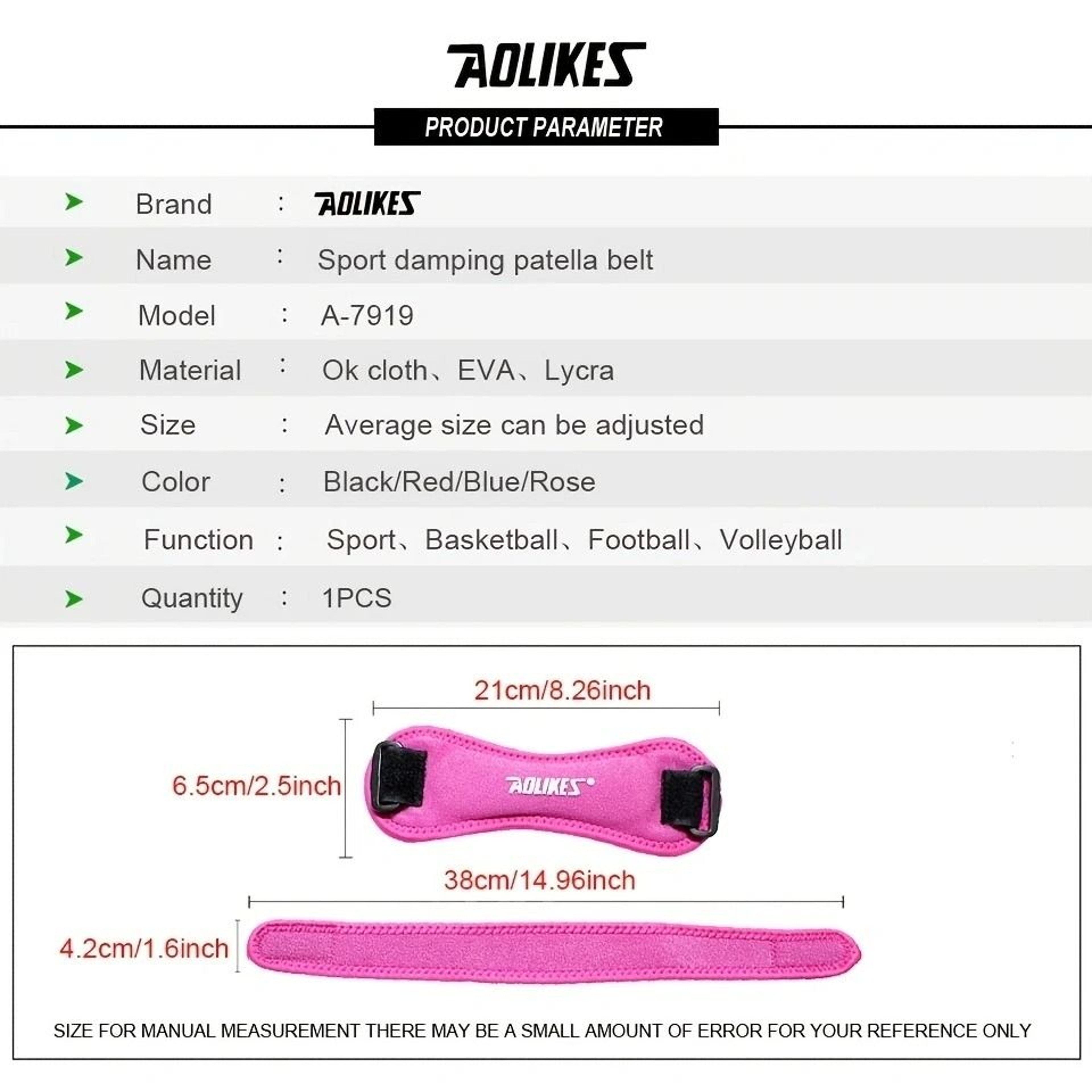 AOLIKES Shock Absorbing Patella Knee Support Strap 1