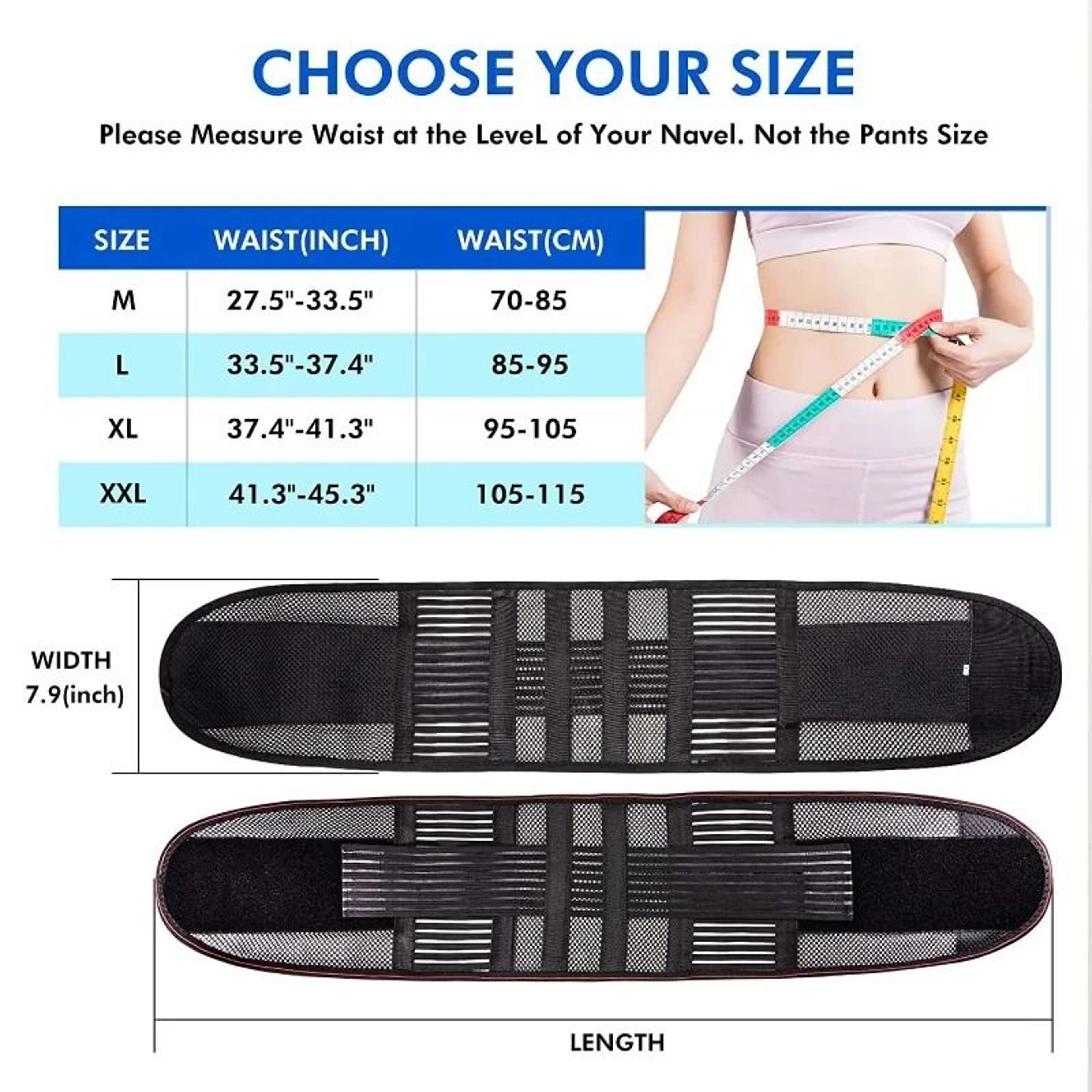 Adjustable Anti Slip Lumbar Back Support Belt – view 6