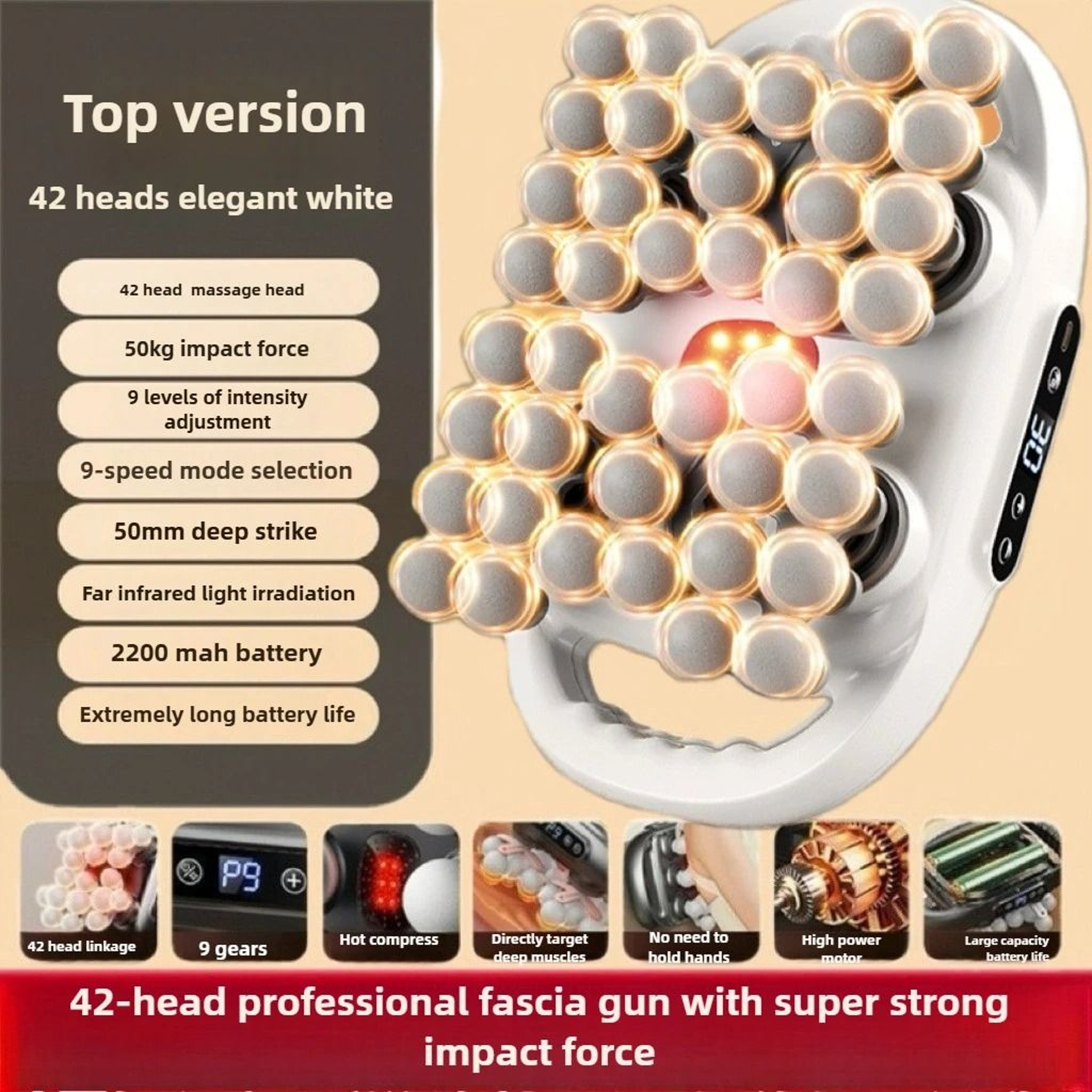42 Head Deep Tissue Massage Gun For Full Body Relief 7