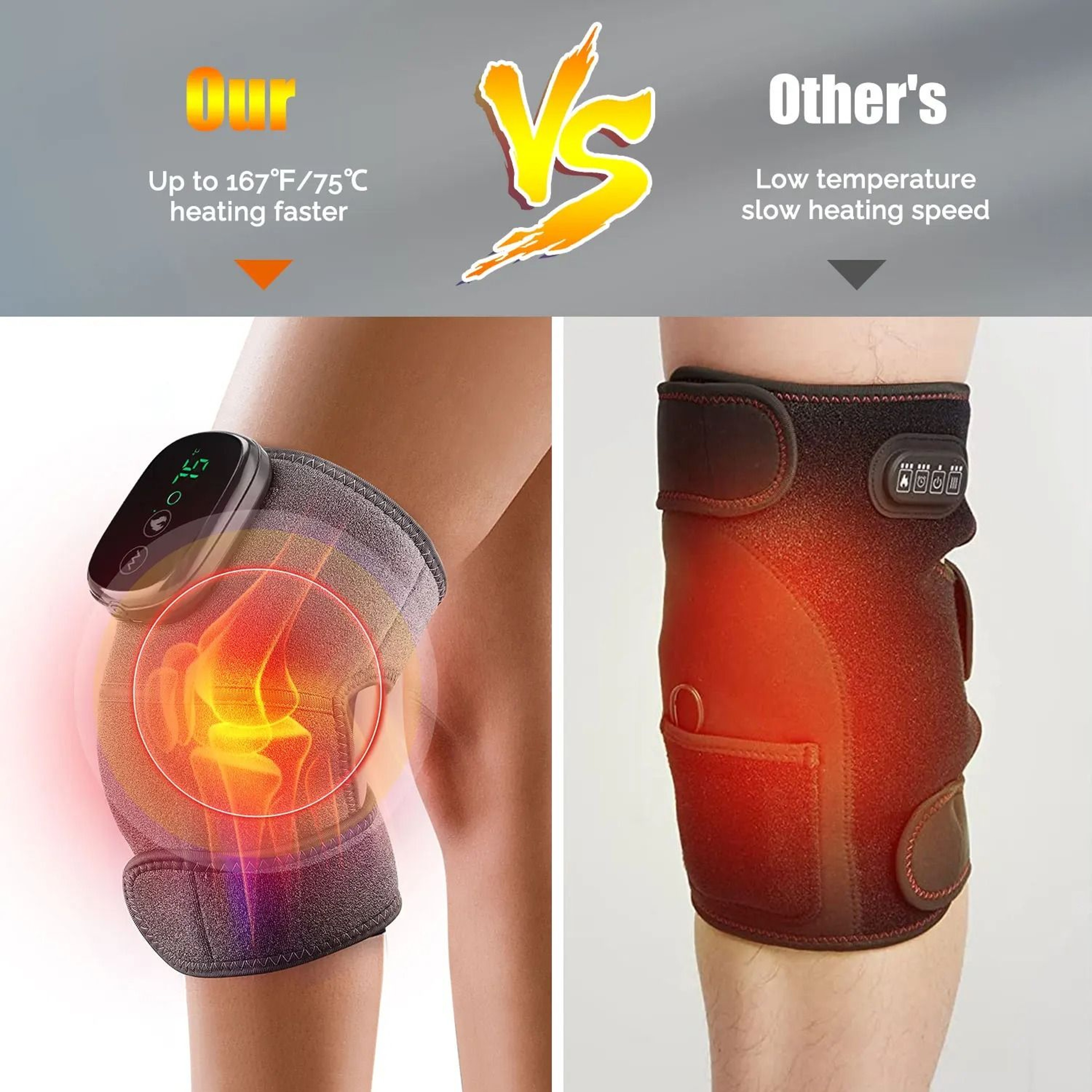 3 In 1 Heated Vibration Massage Wrap For Knee Shoulder And Elbow 2