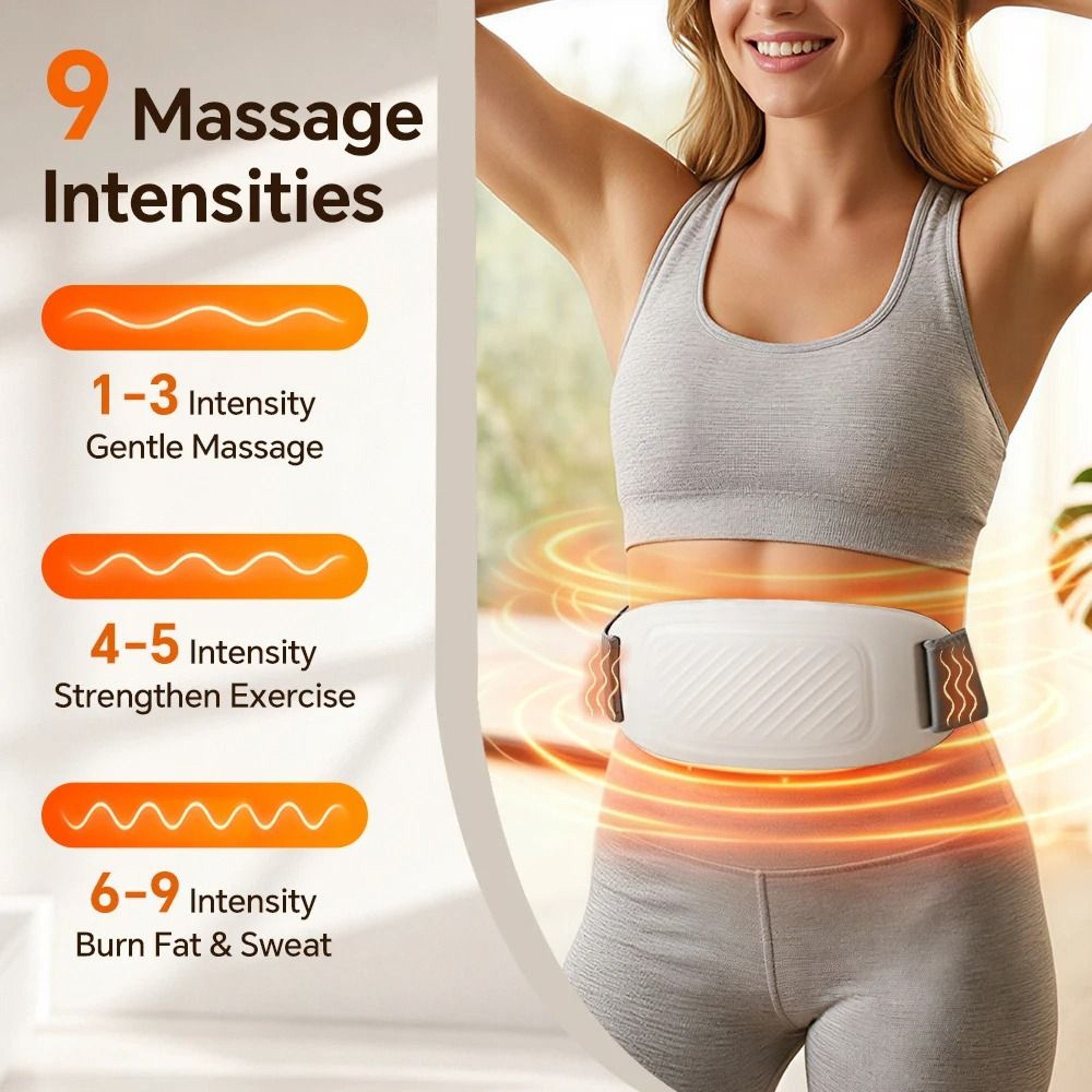 Rechargeable Heated Abdominal Massager With 9 Modes 0