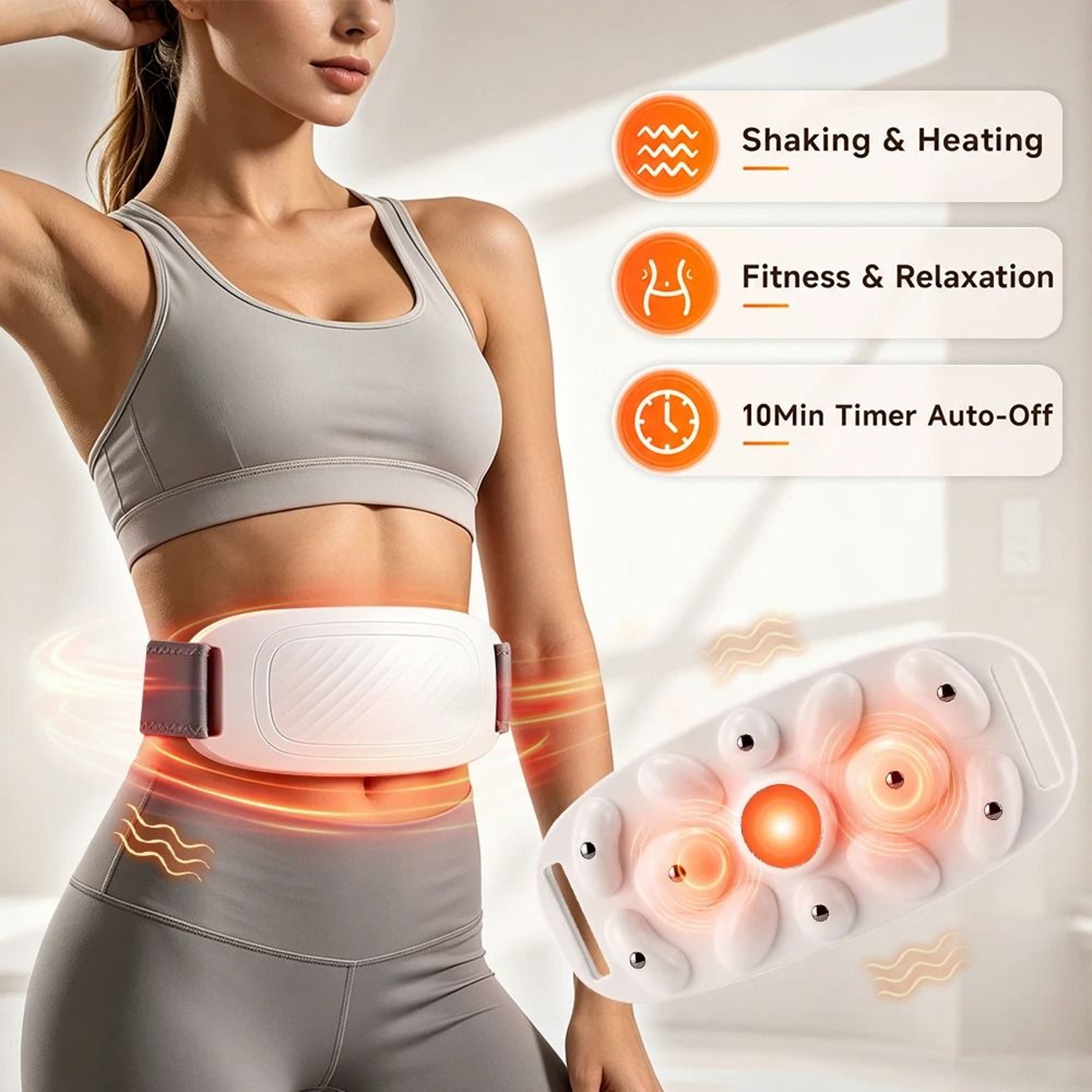 Rechargeable Heated Abdominal Massager With 9 Modes 2