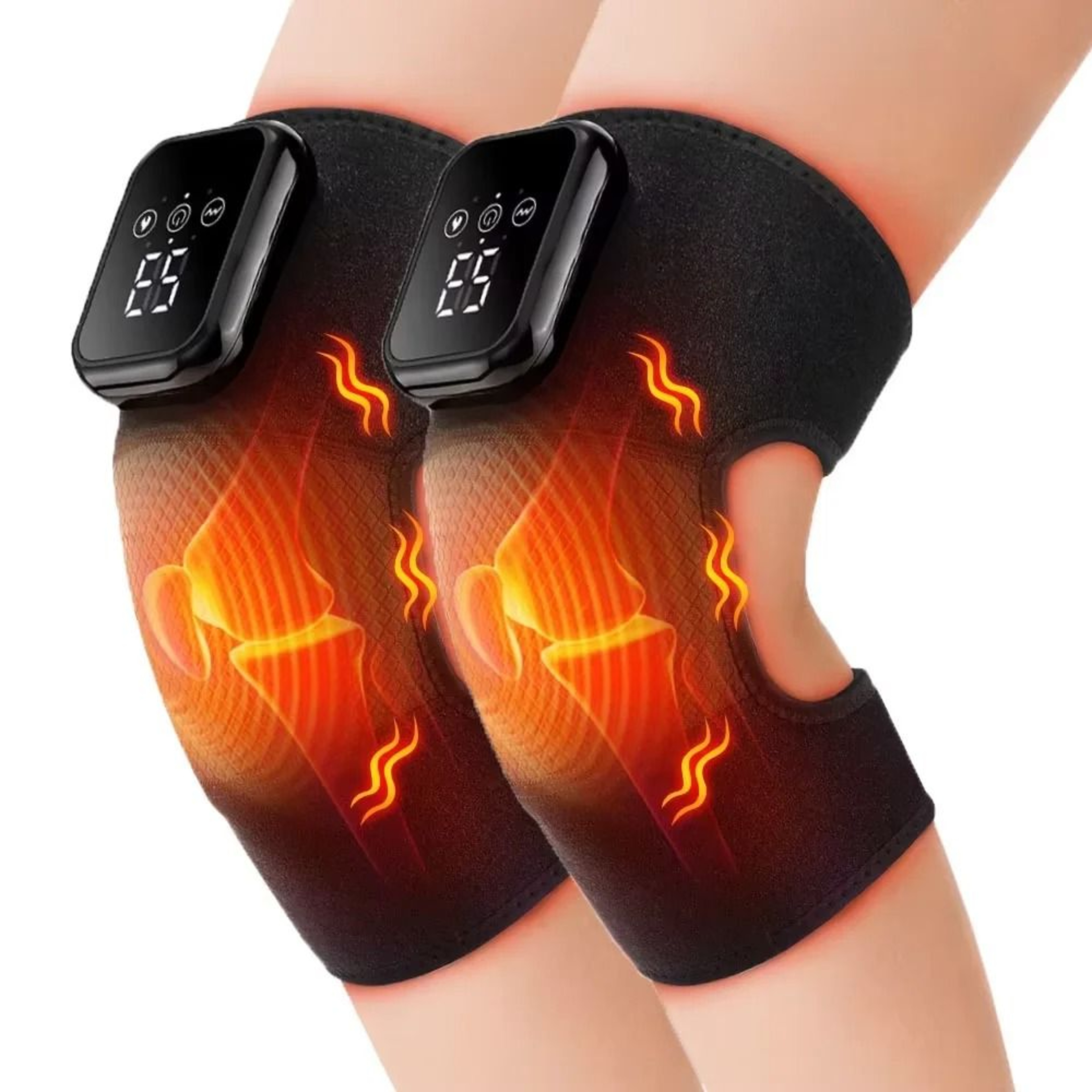 Cordless Heated Knee Massager With Vibration And Extended Support Straps 8