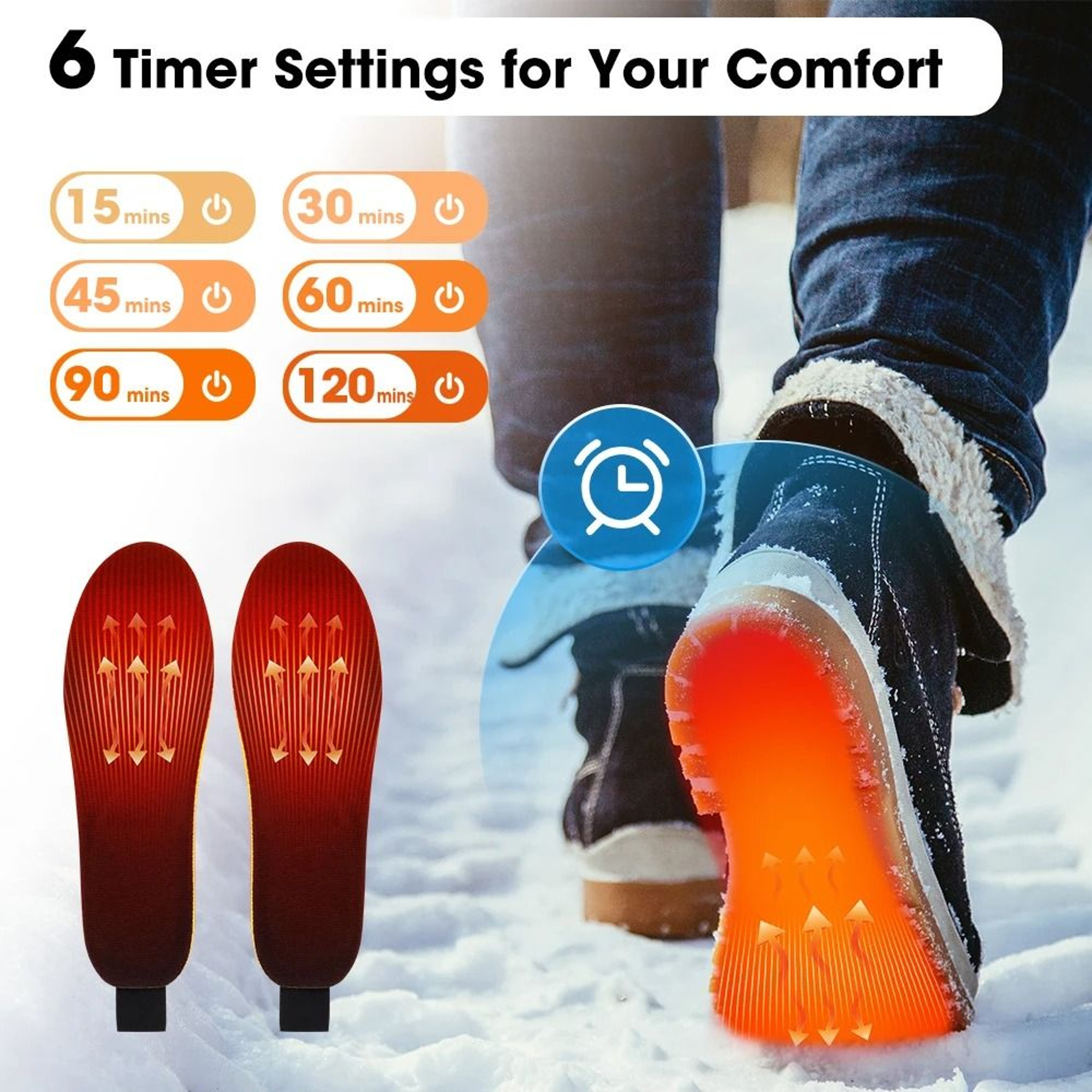 Smart App Controlled Heated Insoles For Winter Shoes And Boots 2