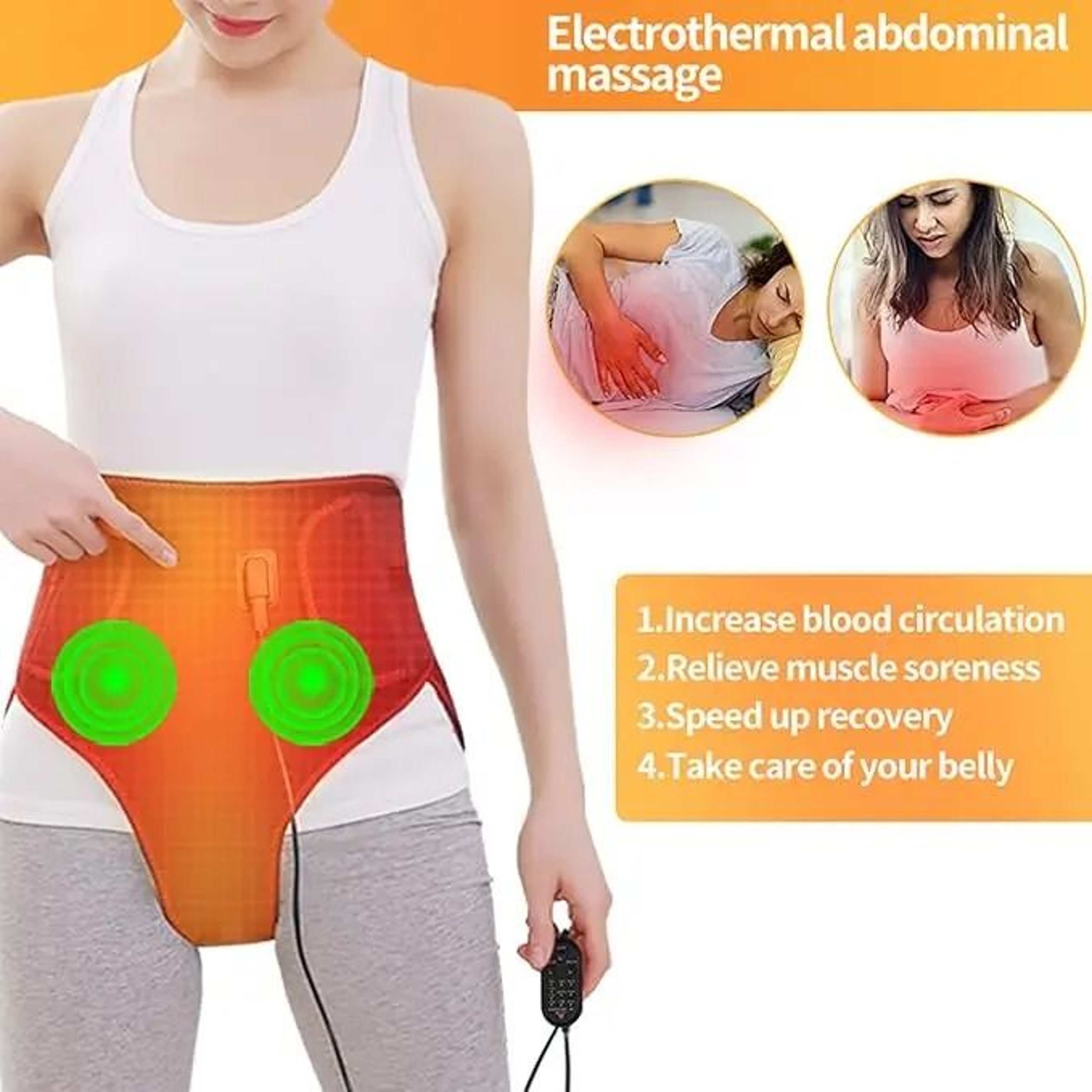 Rechargeable Menstrual Heating Pad With Vibration Massage For Abdominal Comfort 4