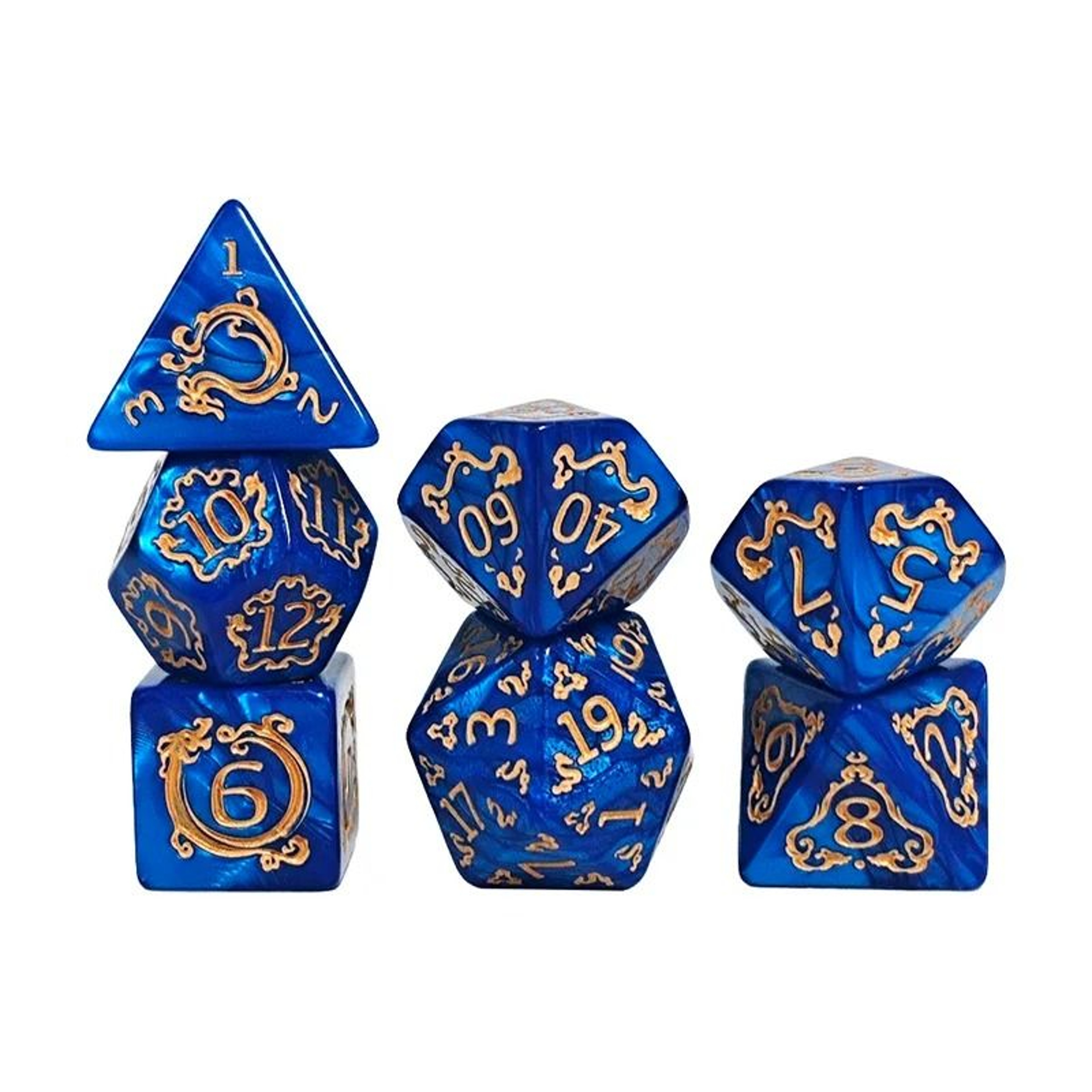 7 Piece Dragon Pattern Polyhedral Dice Set For Tabletop Role Playing Games 11