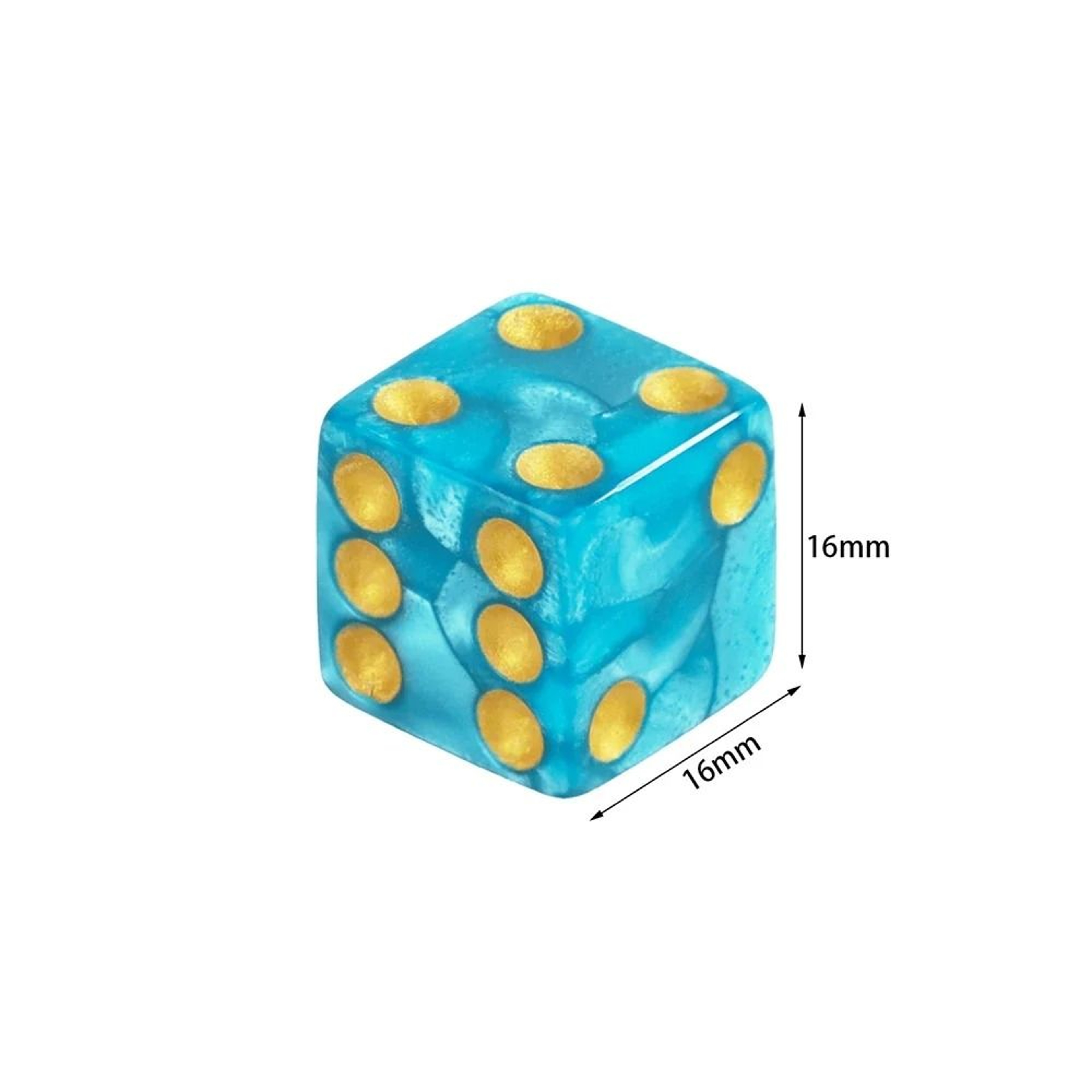 16mm Marble Style D6 Dice Set For Board Games And Math Activities 1