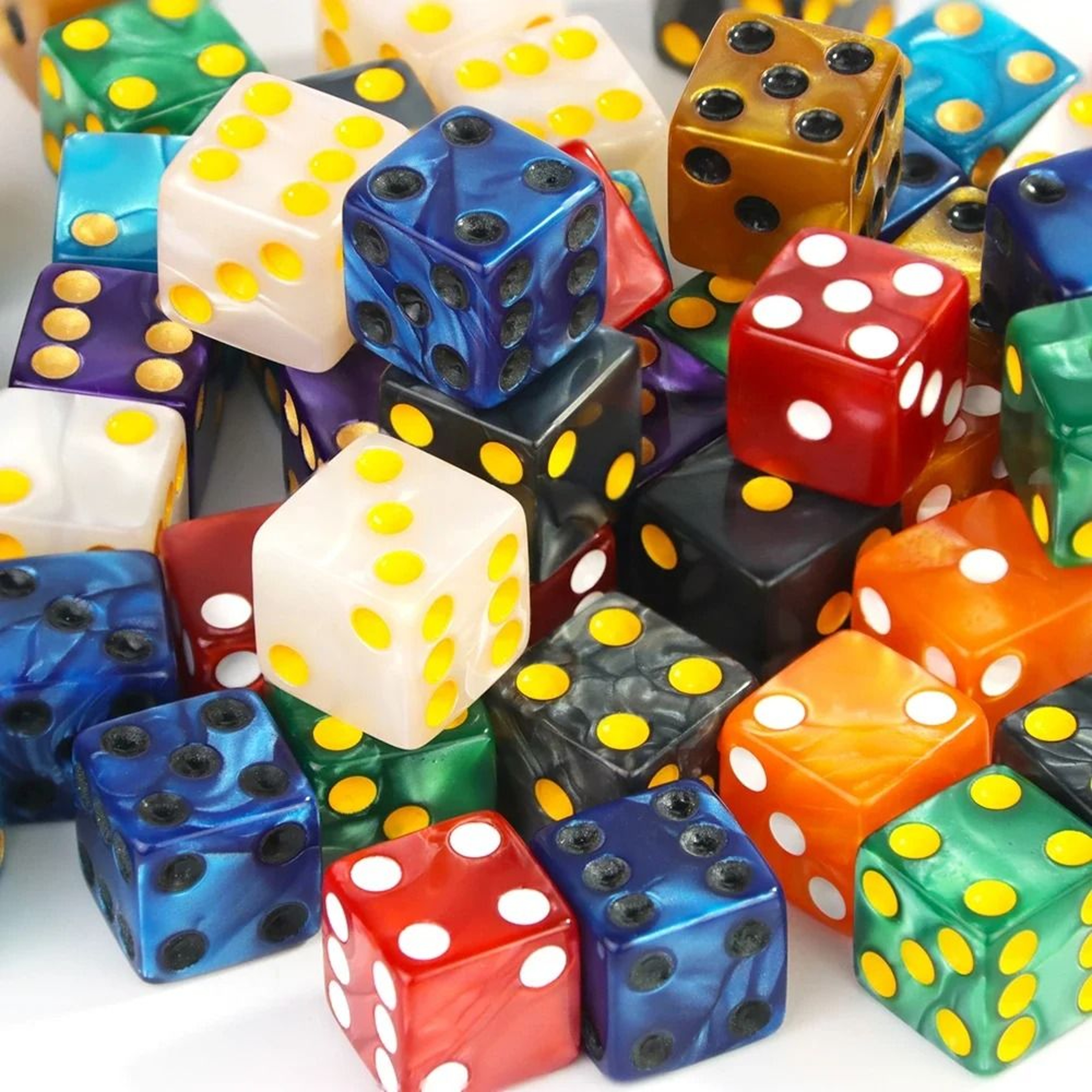 16mm Marble Style D6 Dice Set For Board Games And Math Activities 2
