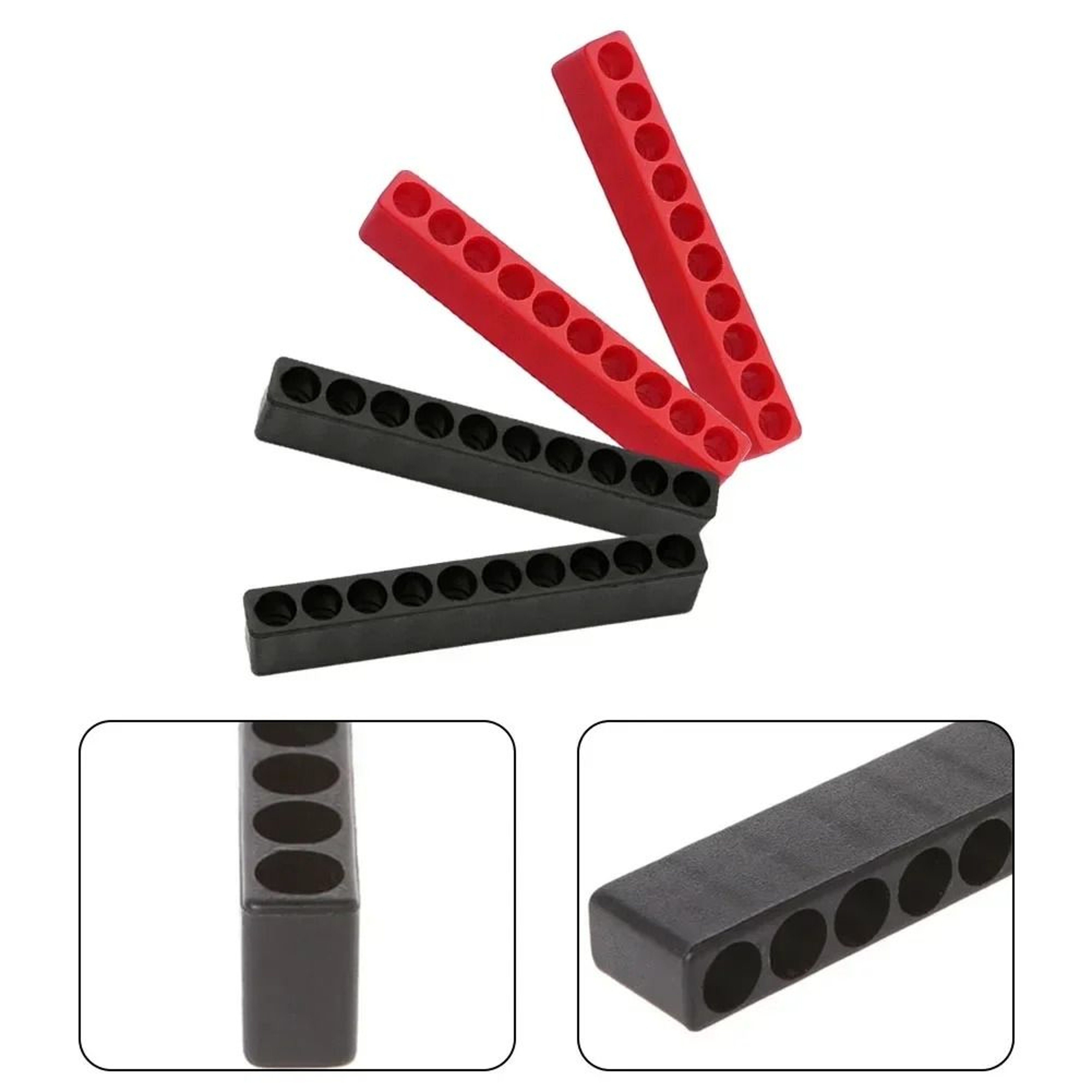 4 Pack 10 Slot 14 Inch Hex Screwdriver Bit Holder Soft Rubber Organizer For Drill Bits 4