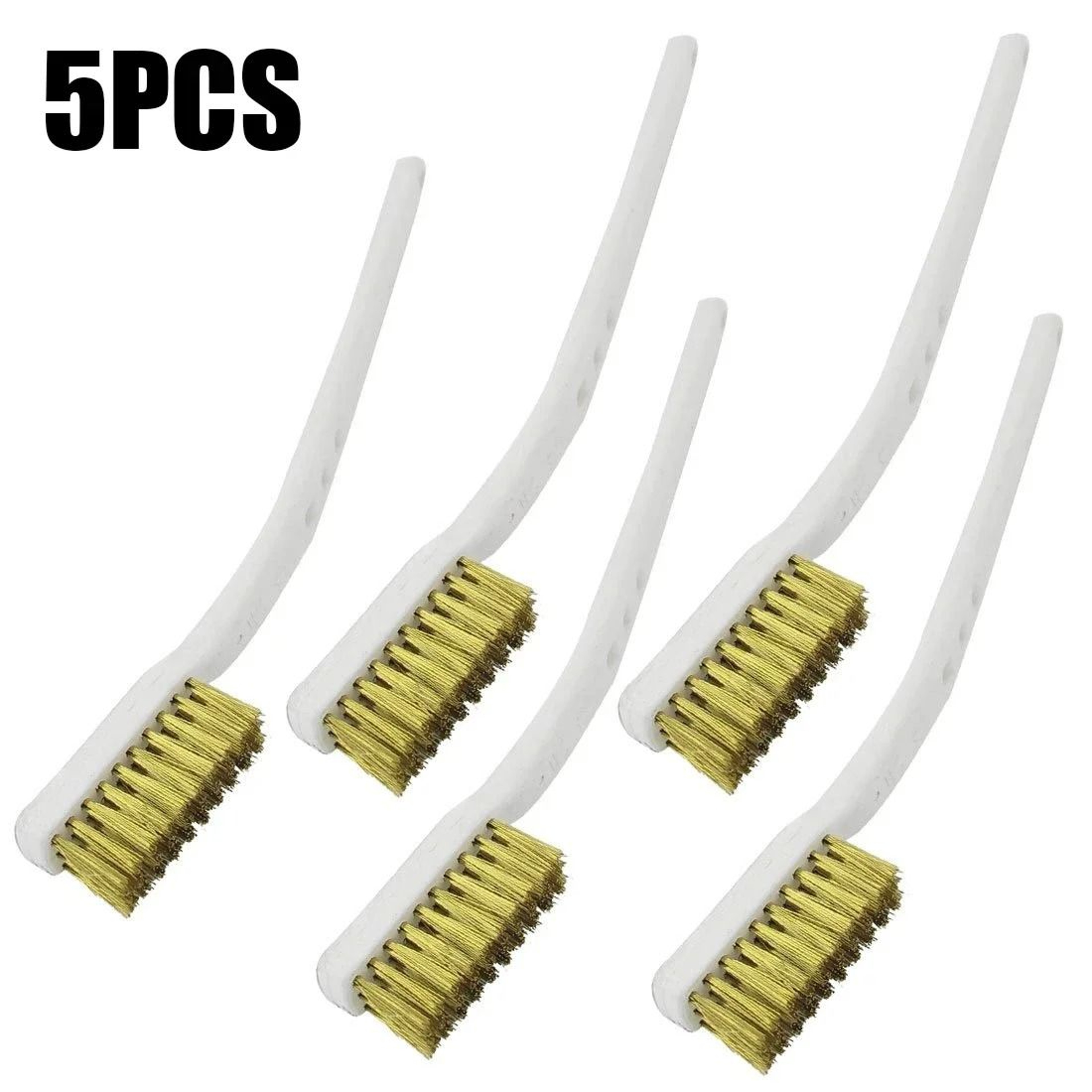 5 Pack Mini Brass Wire Brush Set Steel Rust Paint Cleaning Brushes 0