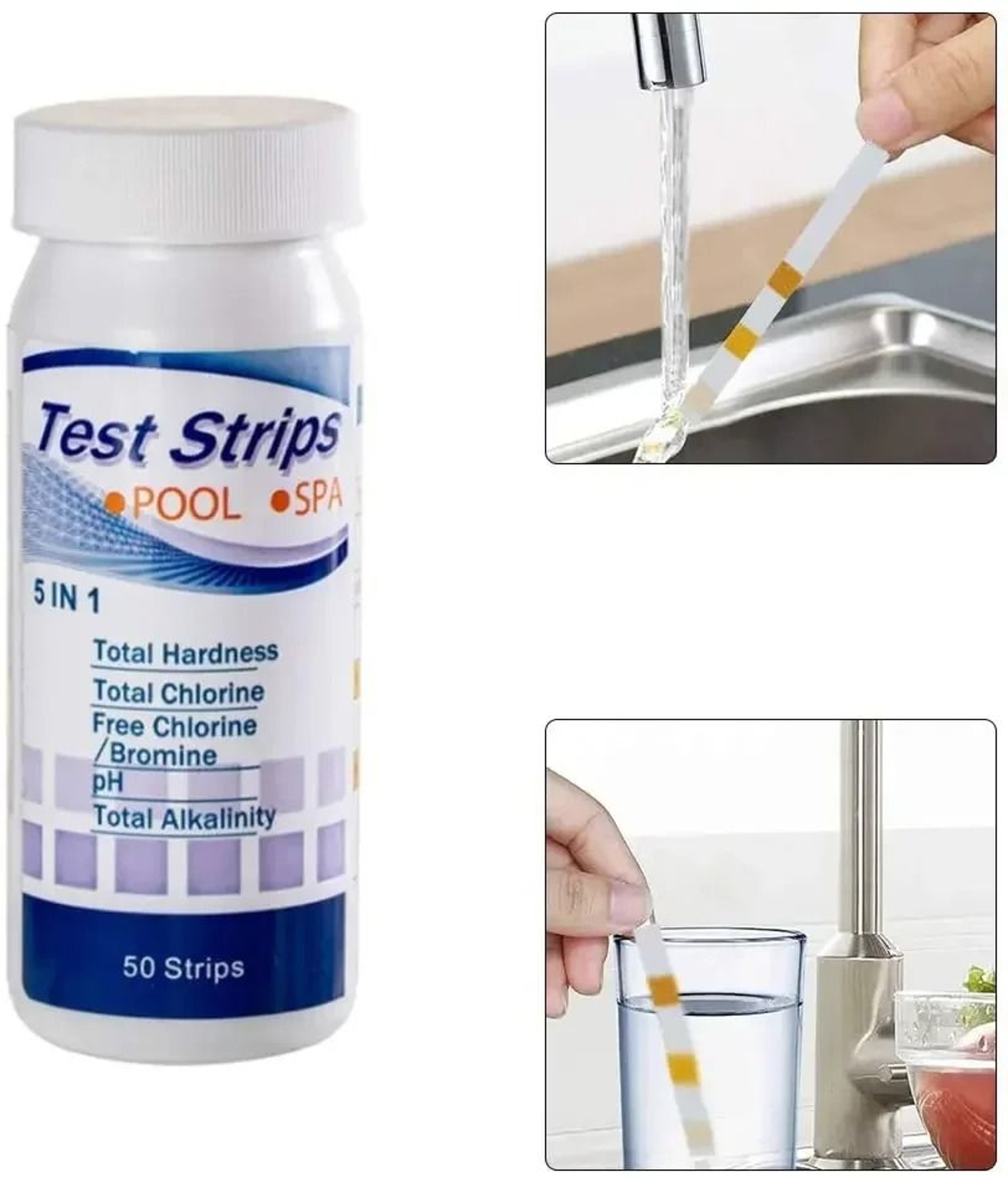 50 Piece 5 In 1 Pool And Spa Water Test Strips 2