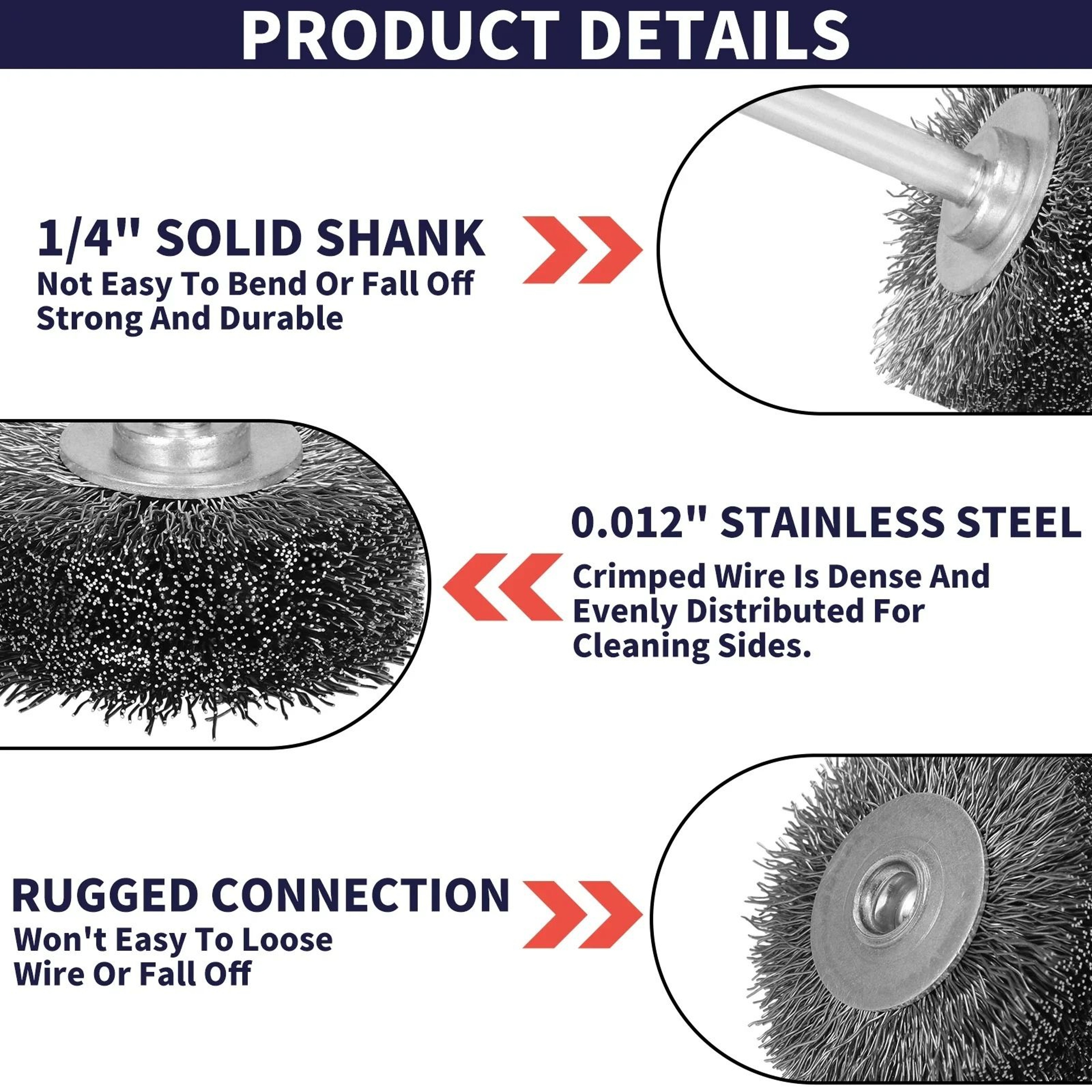 2 Inch Stainless Steel Wire Brush Wheel For Rust Removal 3