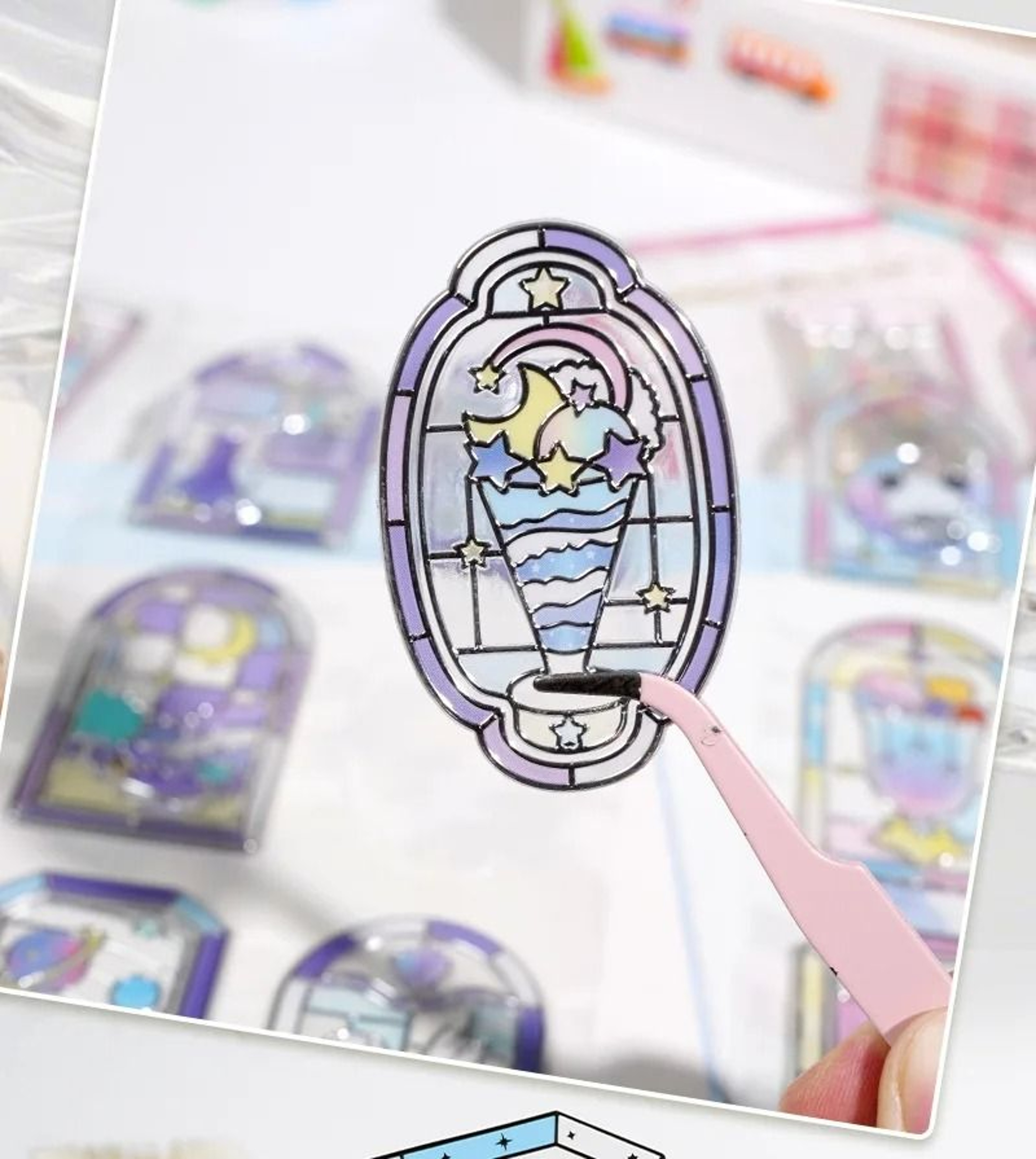Japanese Kawaii 3D Stained Glass Dessert Scrapbook Stickers 4