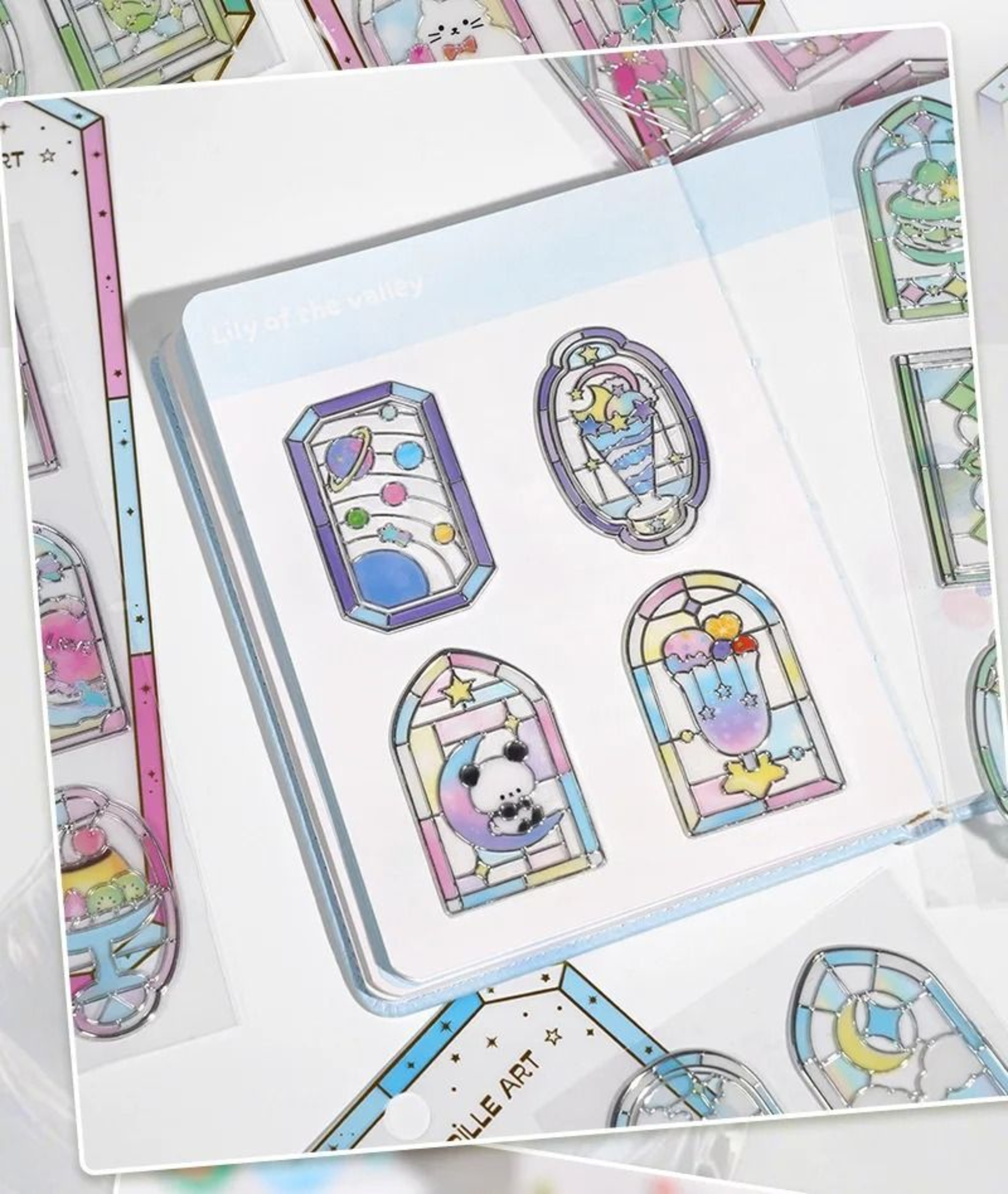 Japanese Kawaii 3D Stained Glass Dessert Scrapbook Stickers 5