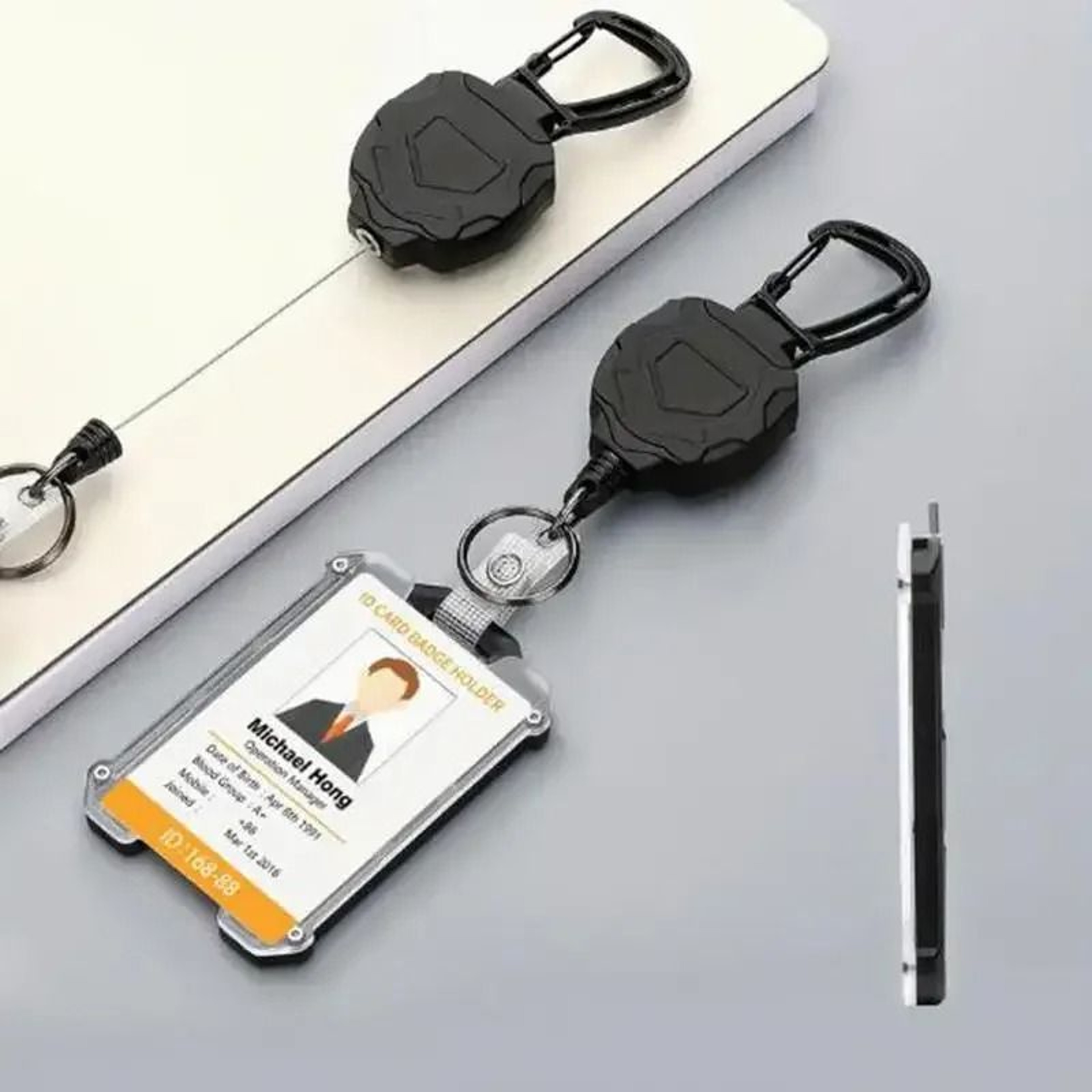 Heavy Duty Retractable Badge Holder With ID Card Cover  Reel Clip 3