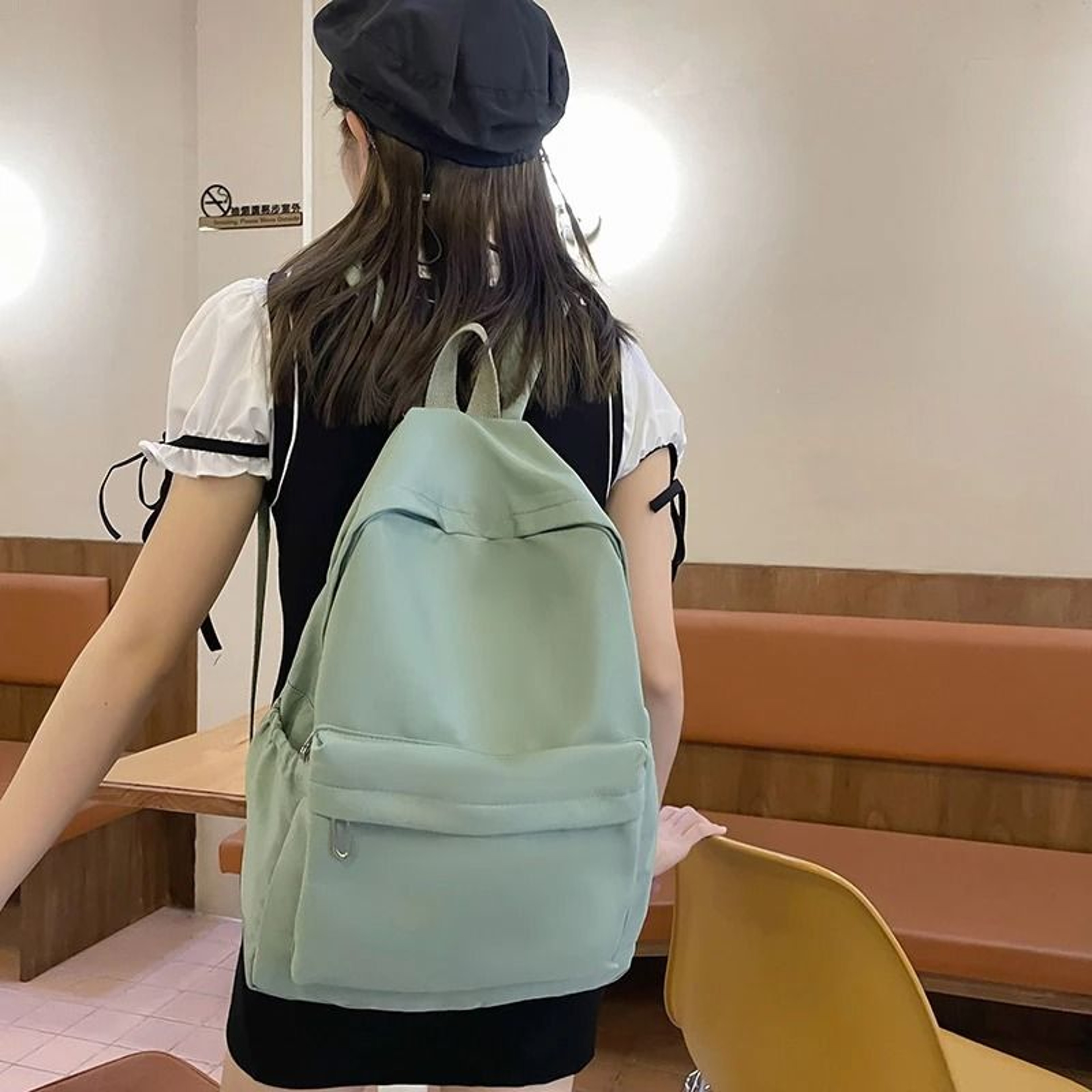Lightweight Solid Color School Backpack Casual Travel Bookbag For Students And Daily Use 5