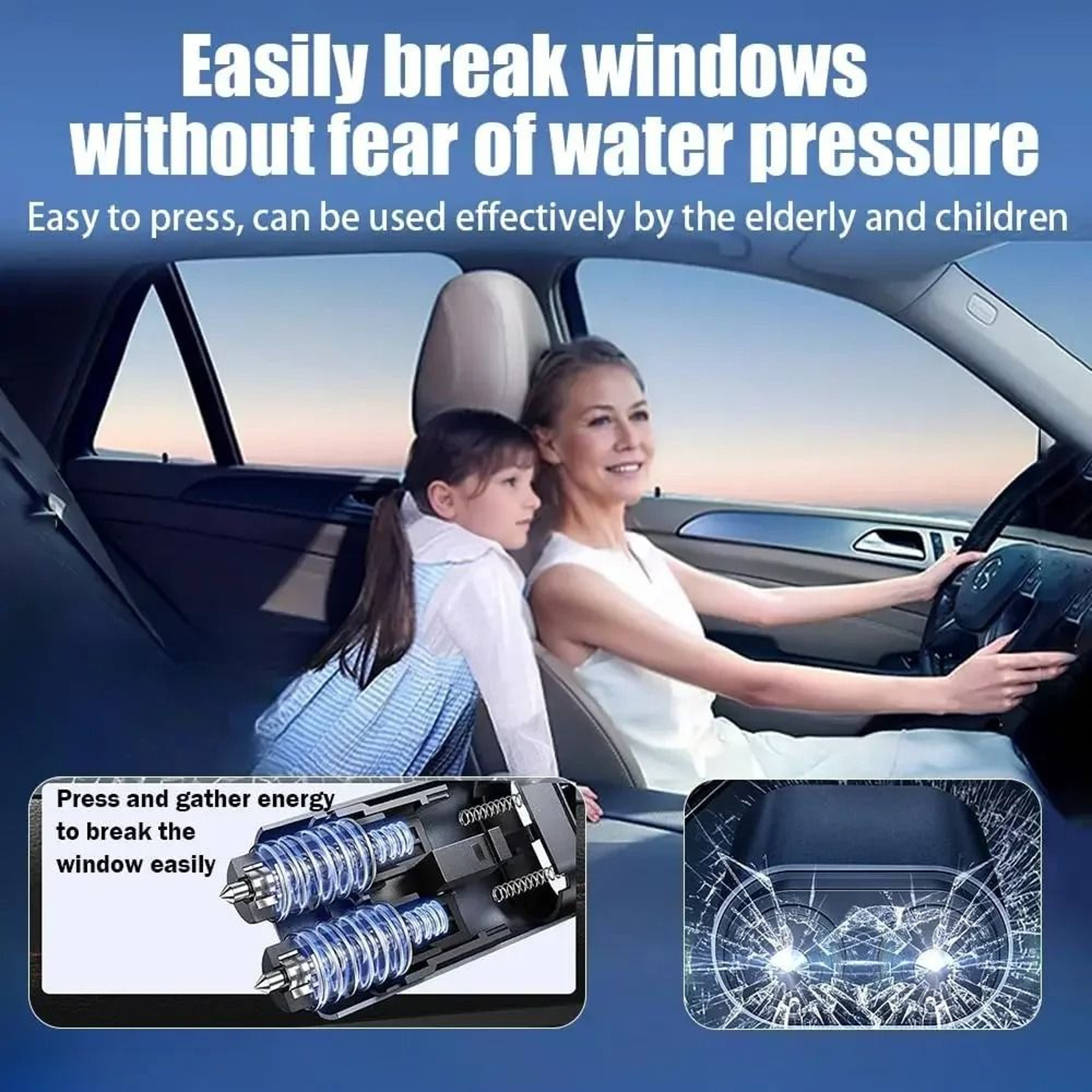 2 In 1 Car Emergency Escape Hammer With Window Breaker And Seat Belt Cutter 4