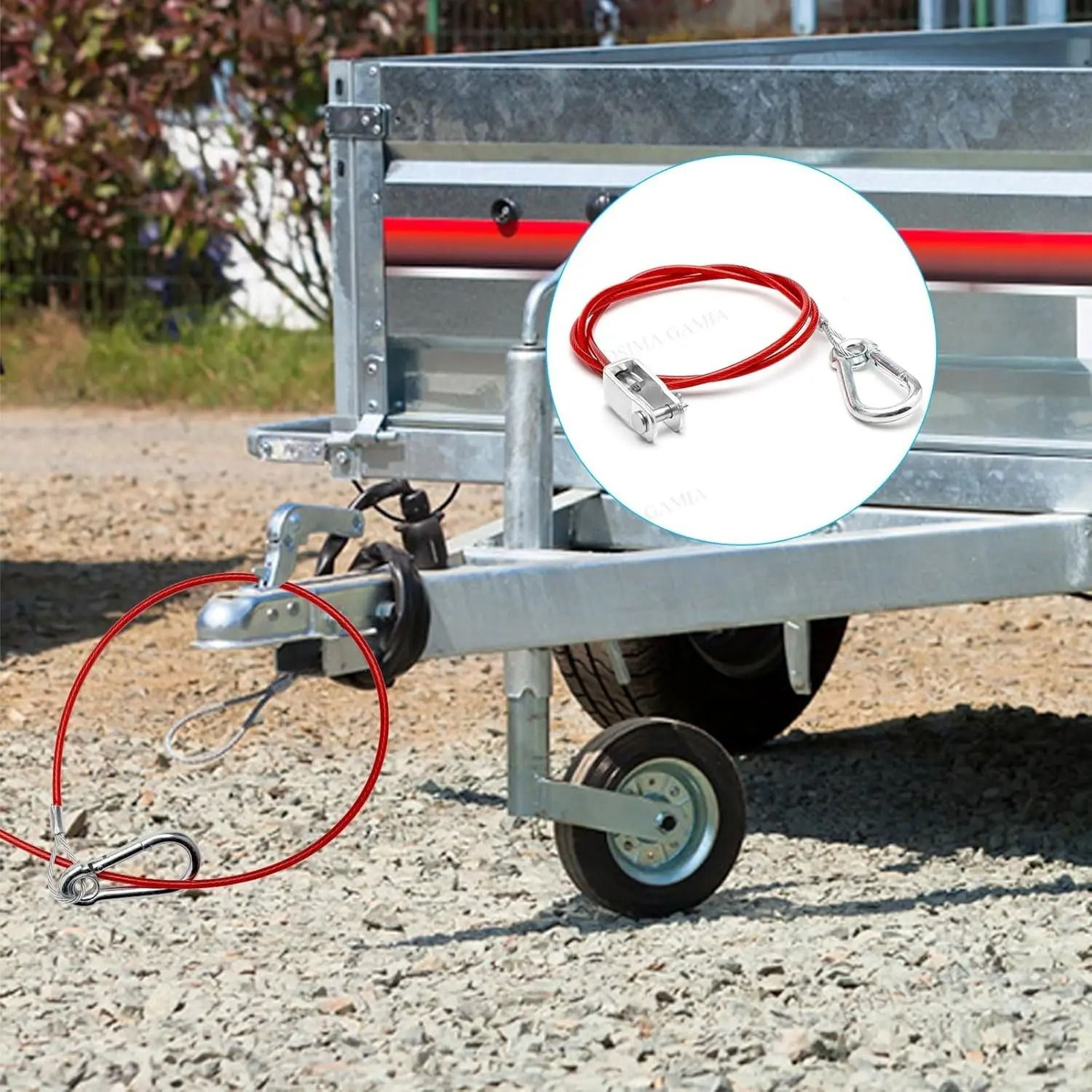 Universal Stainless Steel Trailer Breakaway Safety Cable For Caravan RV  Braked Trailer 3