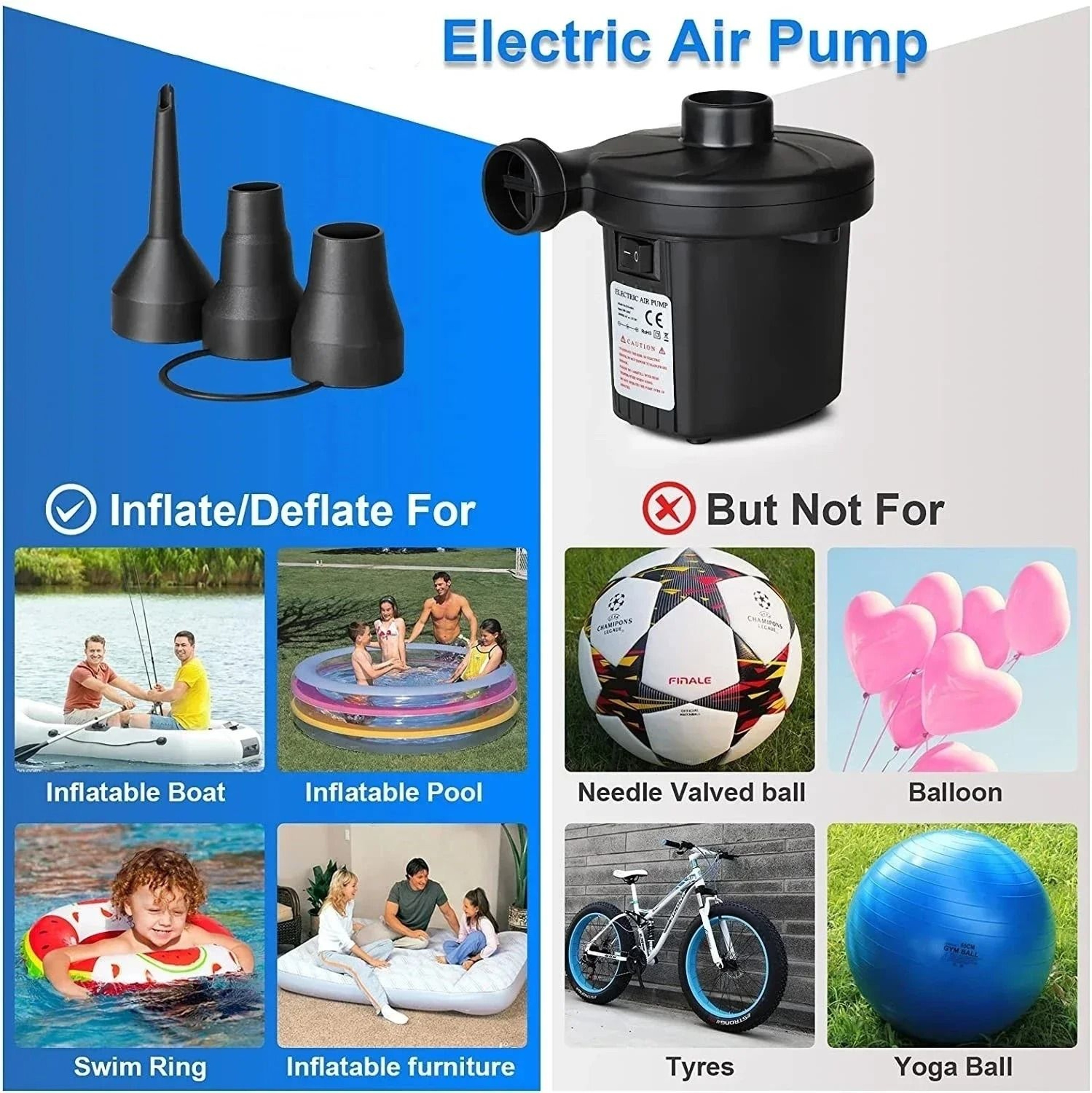 Portable Electric Air Pump For Air Mattresses Pool Floats Boats  Inflatables 3