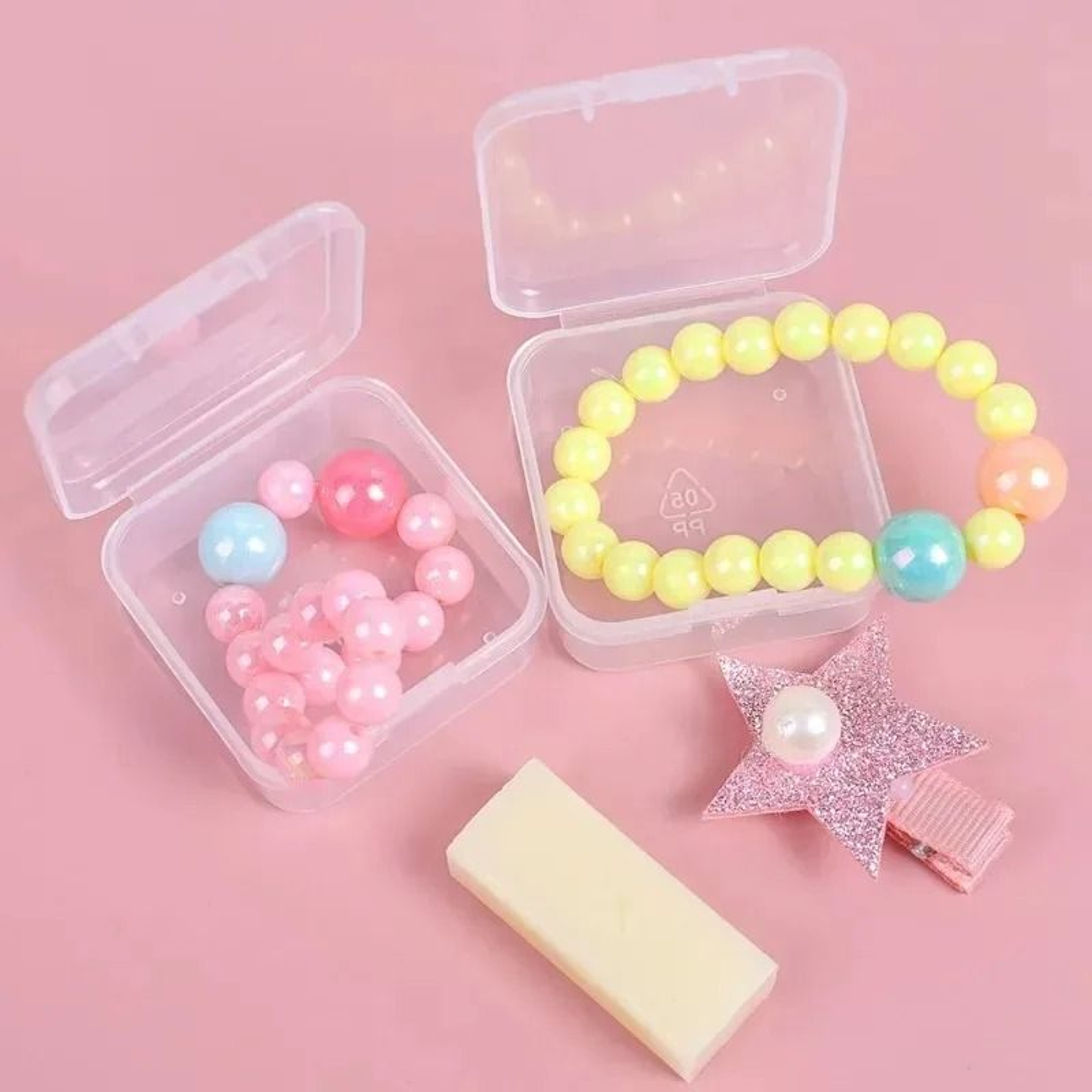 Mini Clear Plastic Jewelry Storage Box Set For Earrings Rings And Small Accessories 3