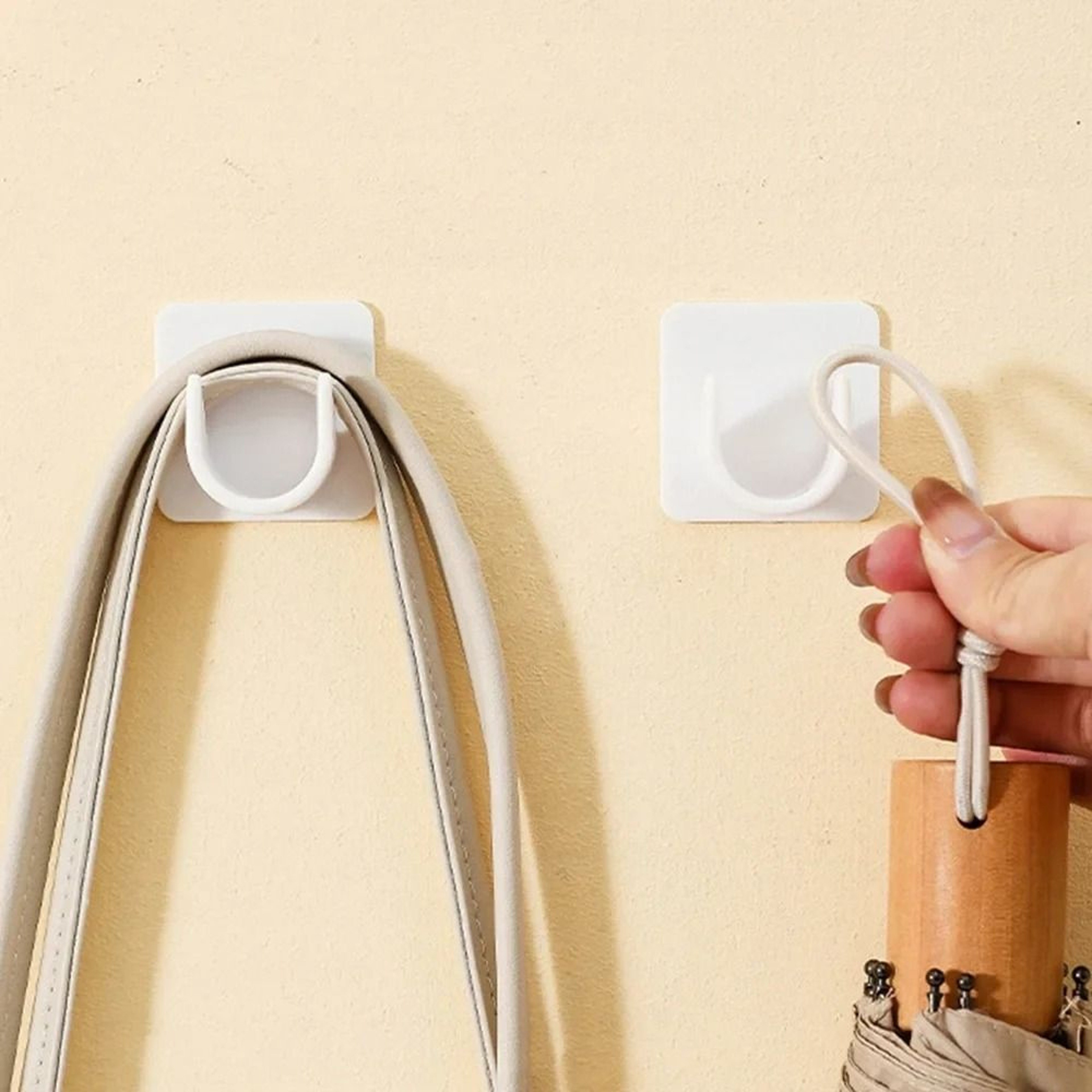 Self Adhesive Adjustable Curtain Rod Brackets No Drill Wall Mount Holders 4