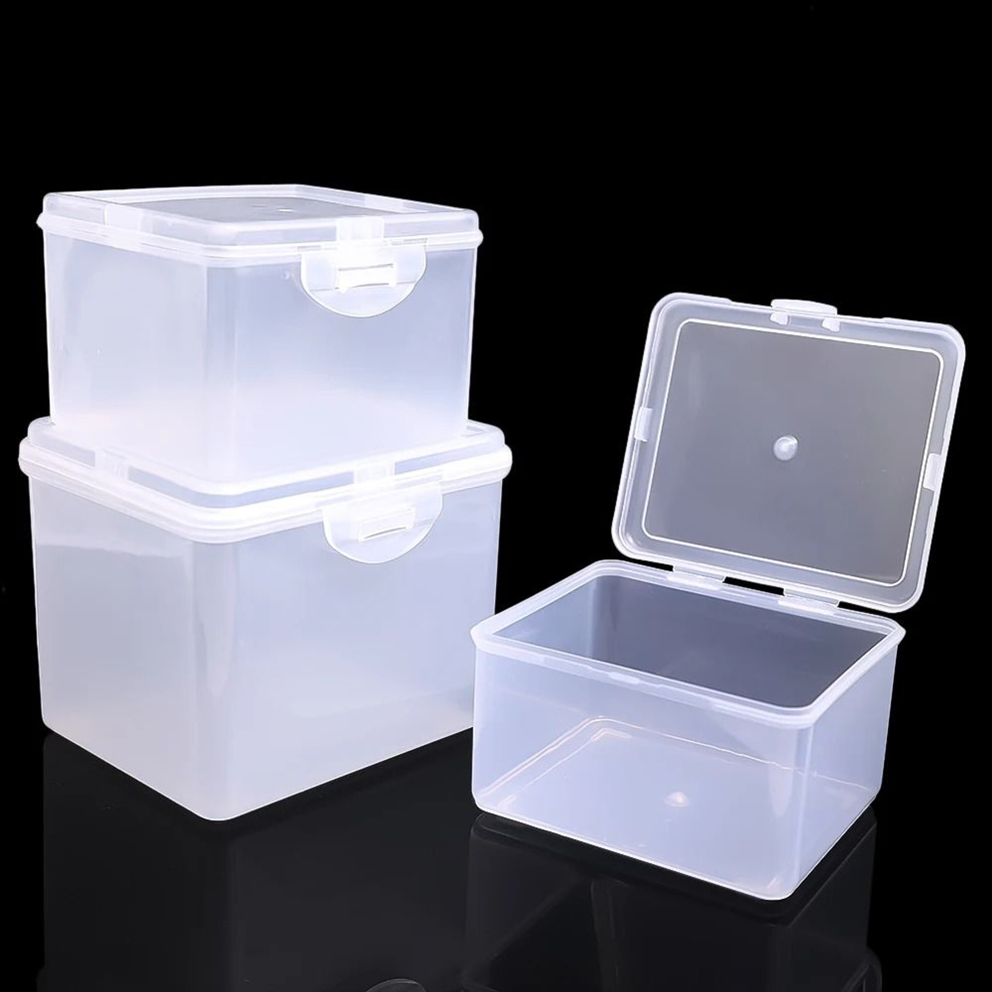 Clear Plastic Storage Box With Lid Multipurpose Organizer Case For Jewelry Crafts And Office Suppli 0