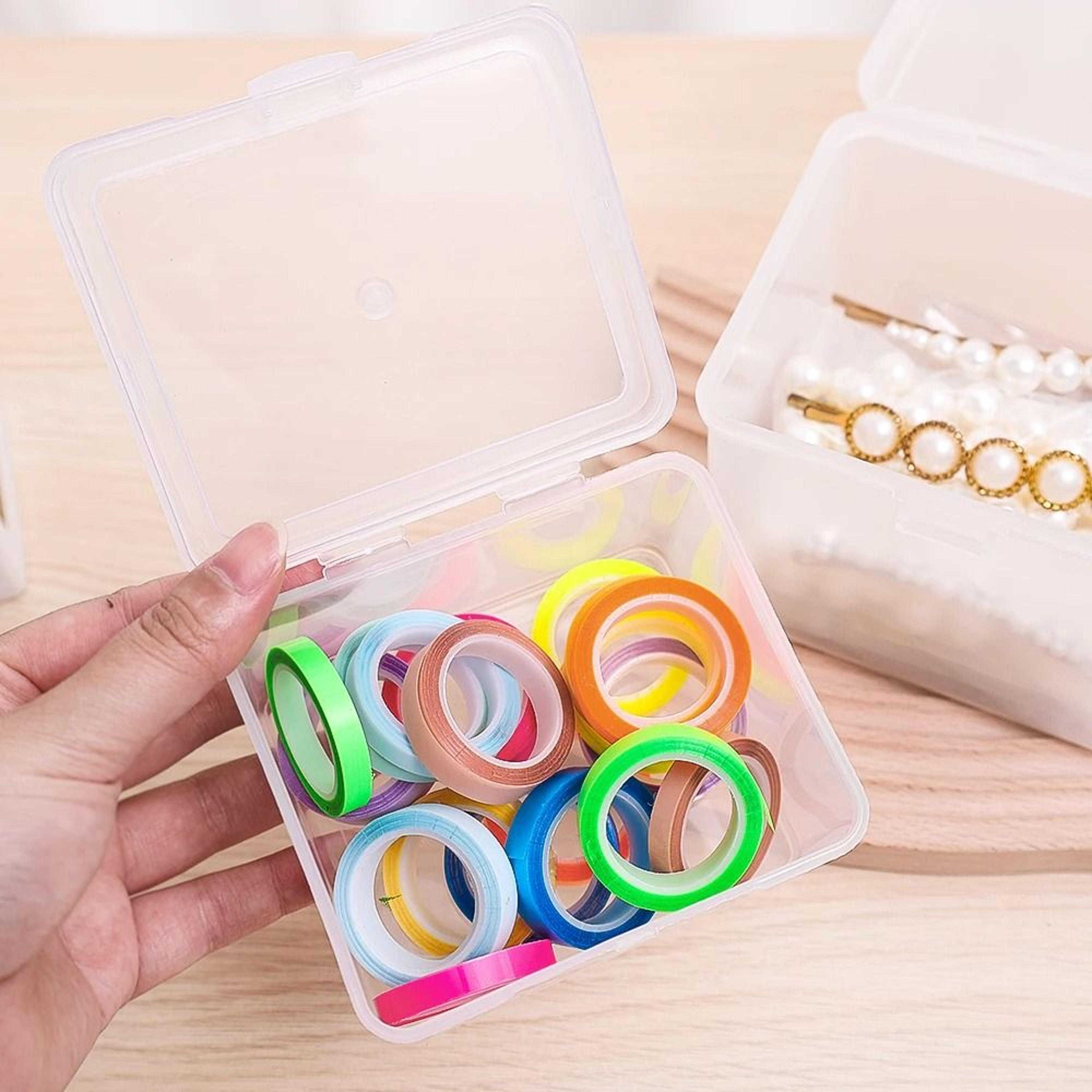 Clear Plastic Storage Box With Lid Multipurpose Organizer Case For Jewelry Crafts And Office Suppli 1