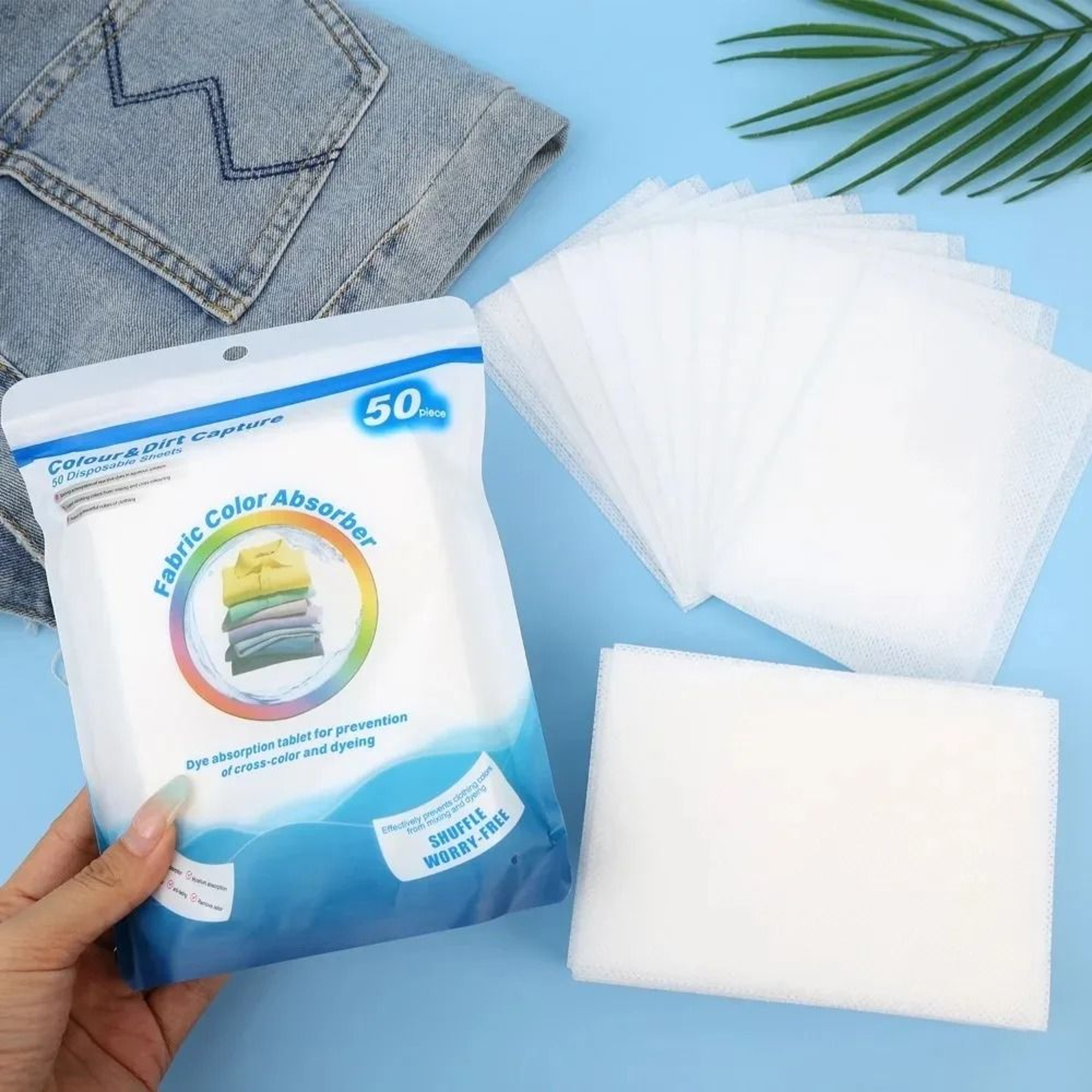Color Catcher Laundry Sheets Dye Absorbing Wash Sheets For Mixed Color Clothes 3