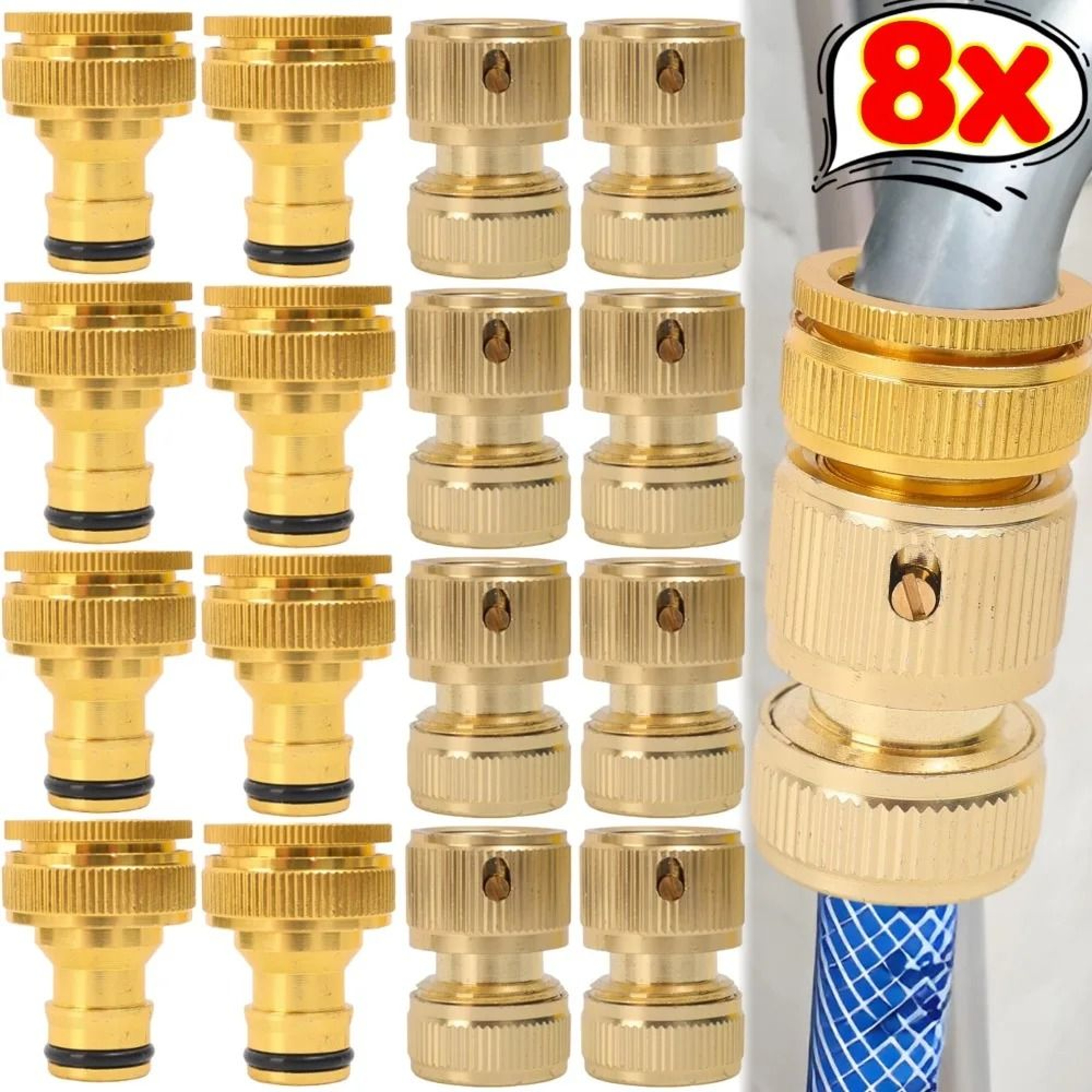Brass Garden Hose Quick Connector Tap Adapter For Drip Irrigation And Hose Repair 0