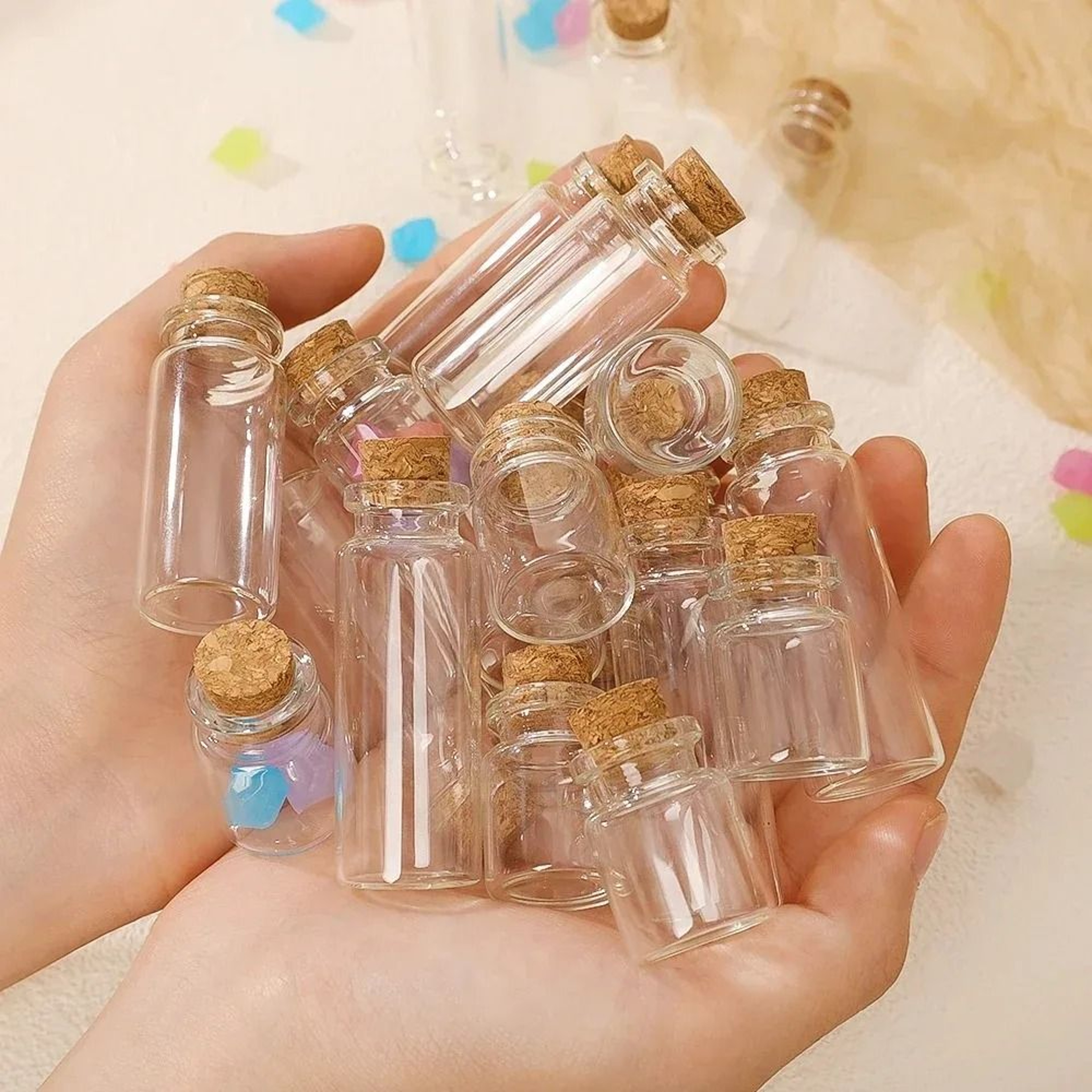 Mini Glass Wishing Bottles With Cork Stoppers For DIY Crafts Party Favors And Gifts 5