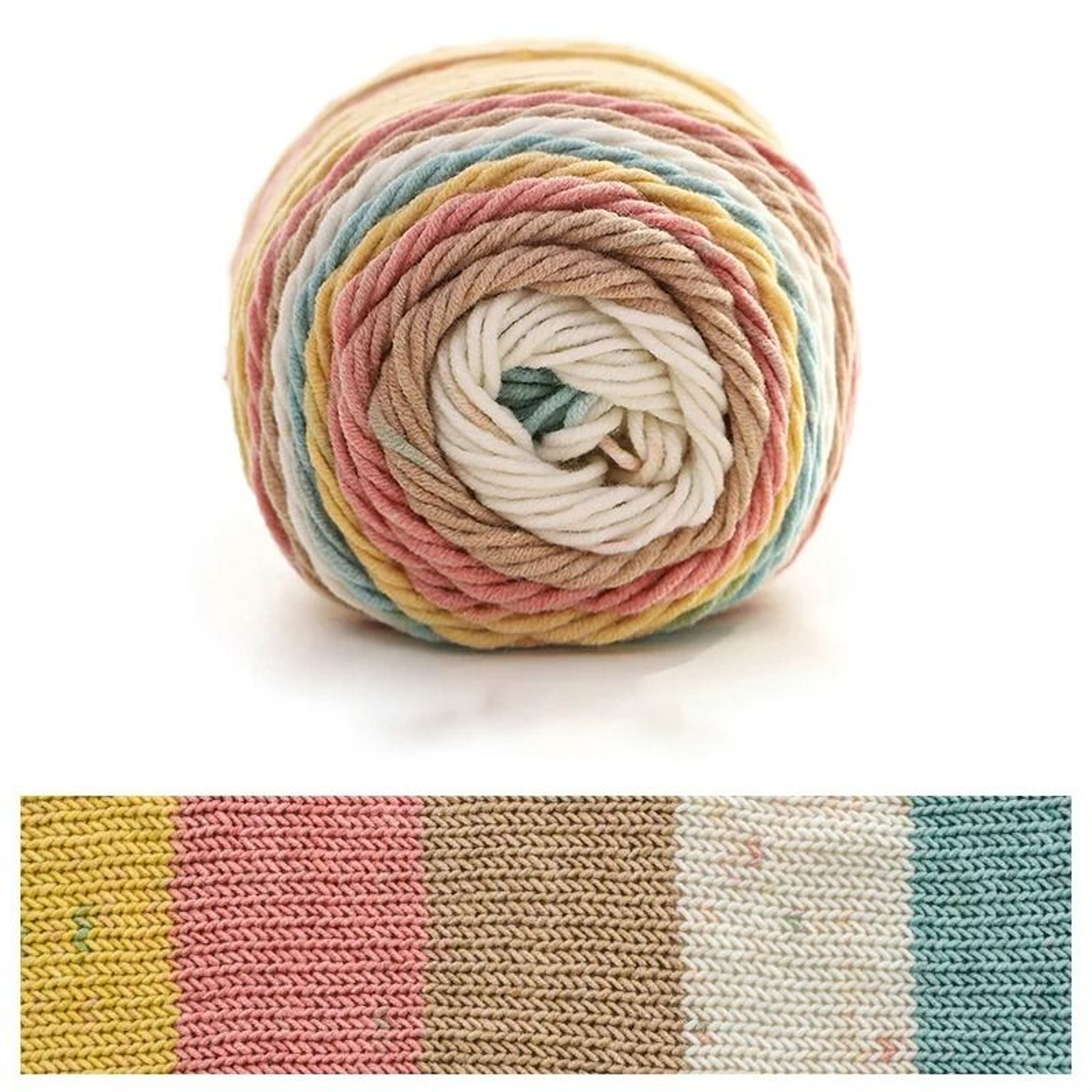 Rainbow Segment Dyed Crochet Yarn 5 Strand Soft Knitting Yarn For Baby Blankets Hats Scarves 15