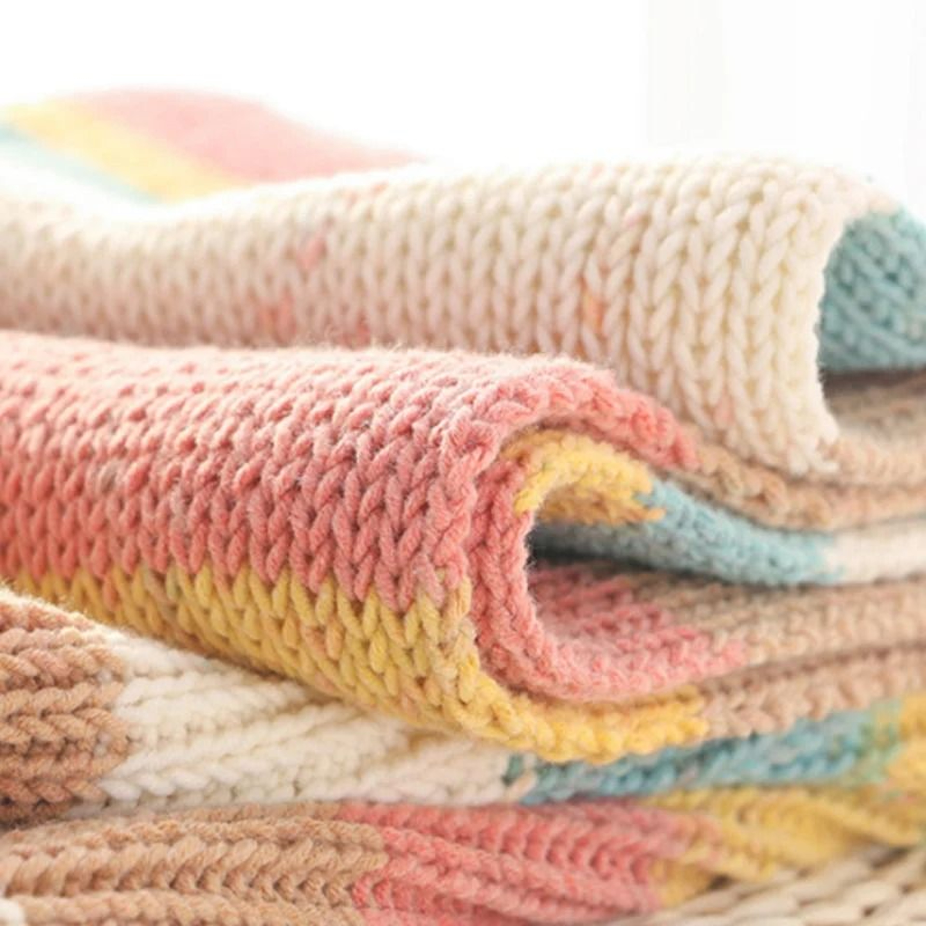 Rainbow Segment Dyed Crochet Yarn 5 Strand Soft Knitting Yarn For Baby Blankets Hats Scarves 2