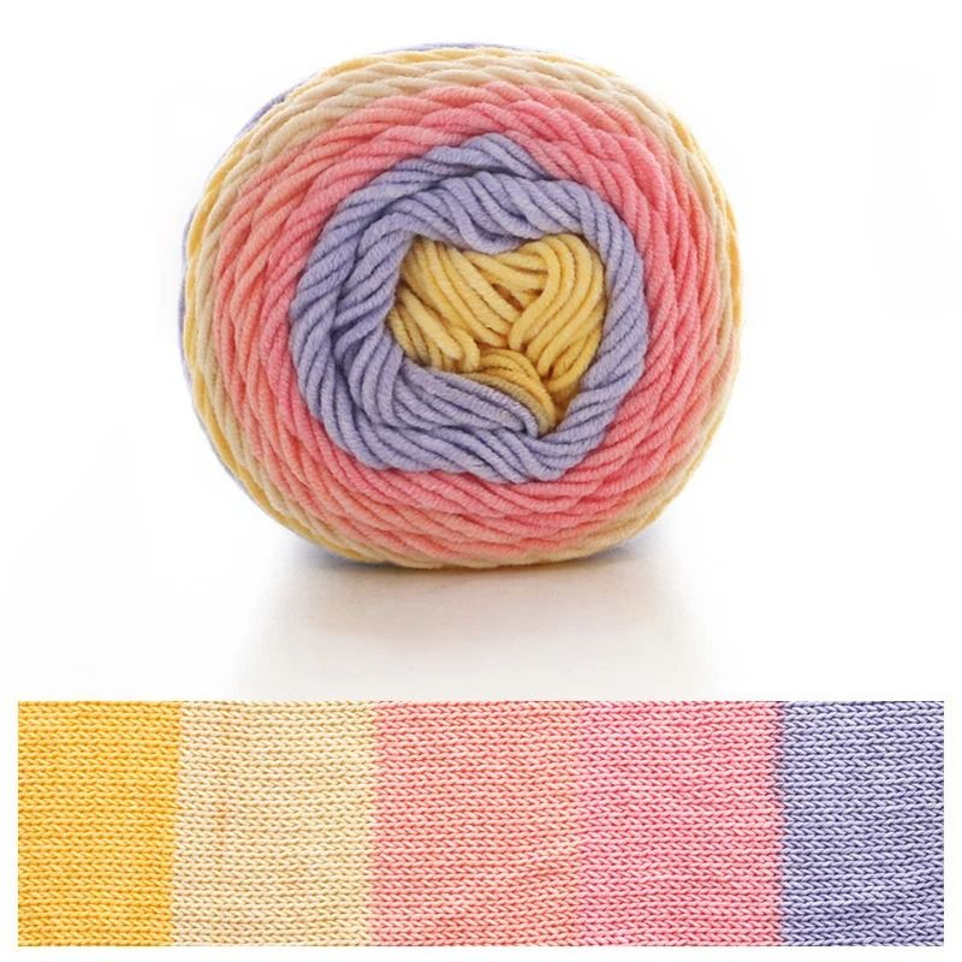 Rainbow Segment Dyed Crochet Yarn 5 Strand Soft Knitting Yarn For Baby Blankets Hats Scarves 21