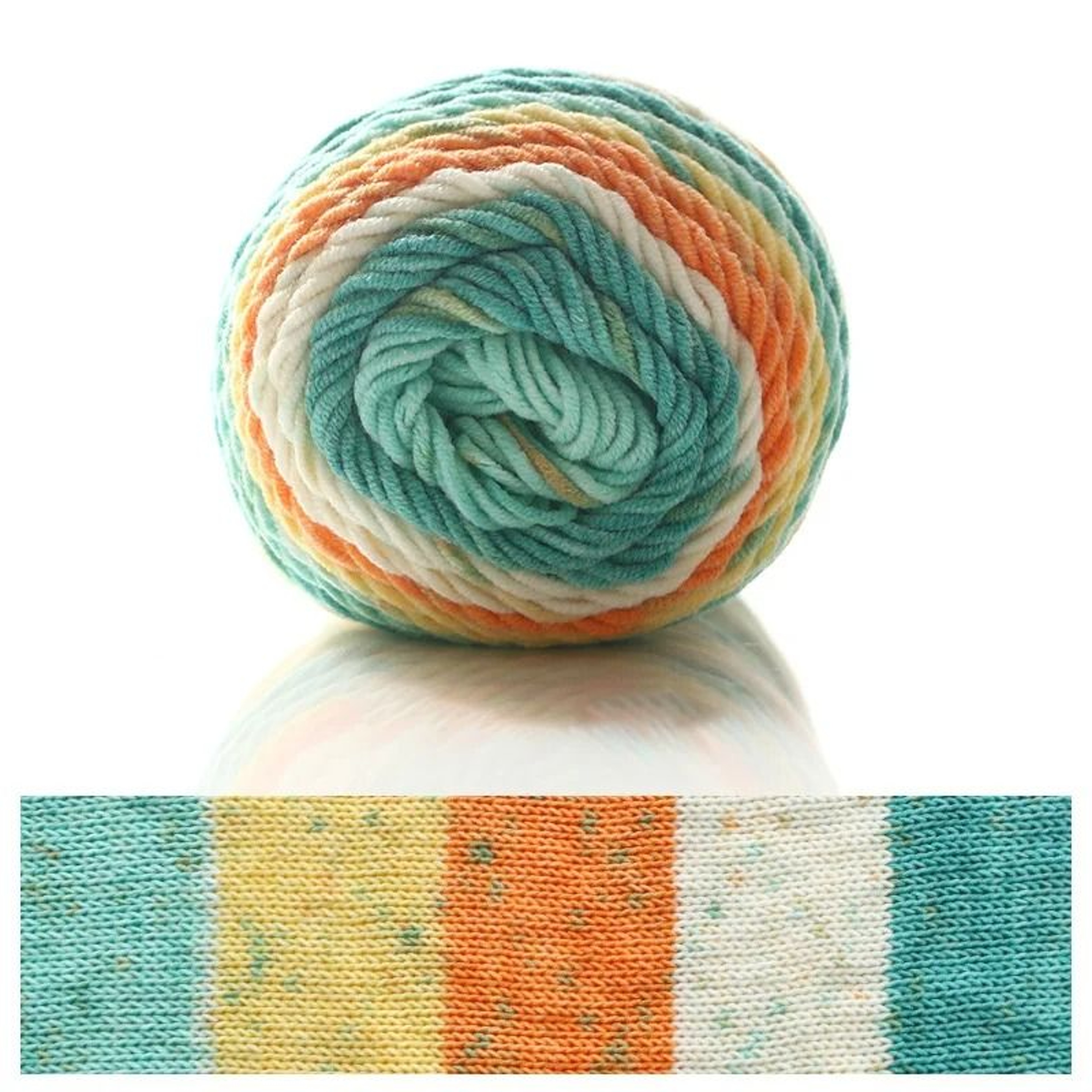 Rainbow Segment Dyed Crochet Yarn 5 Strand Soft Knitting Yarn For Baby Blankets Hats Scarves 27