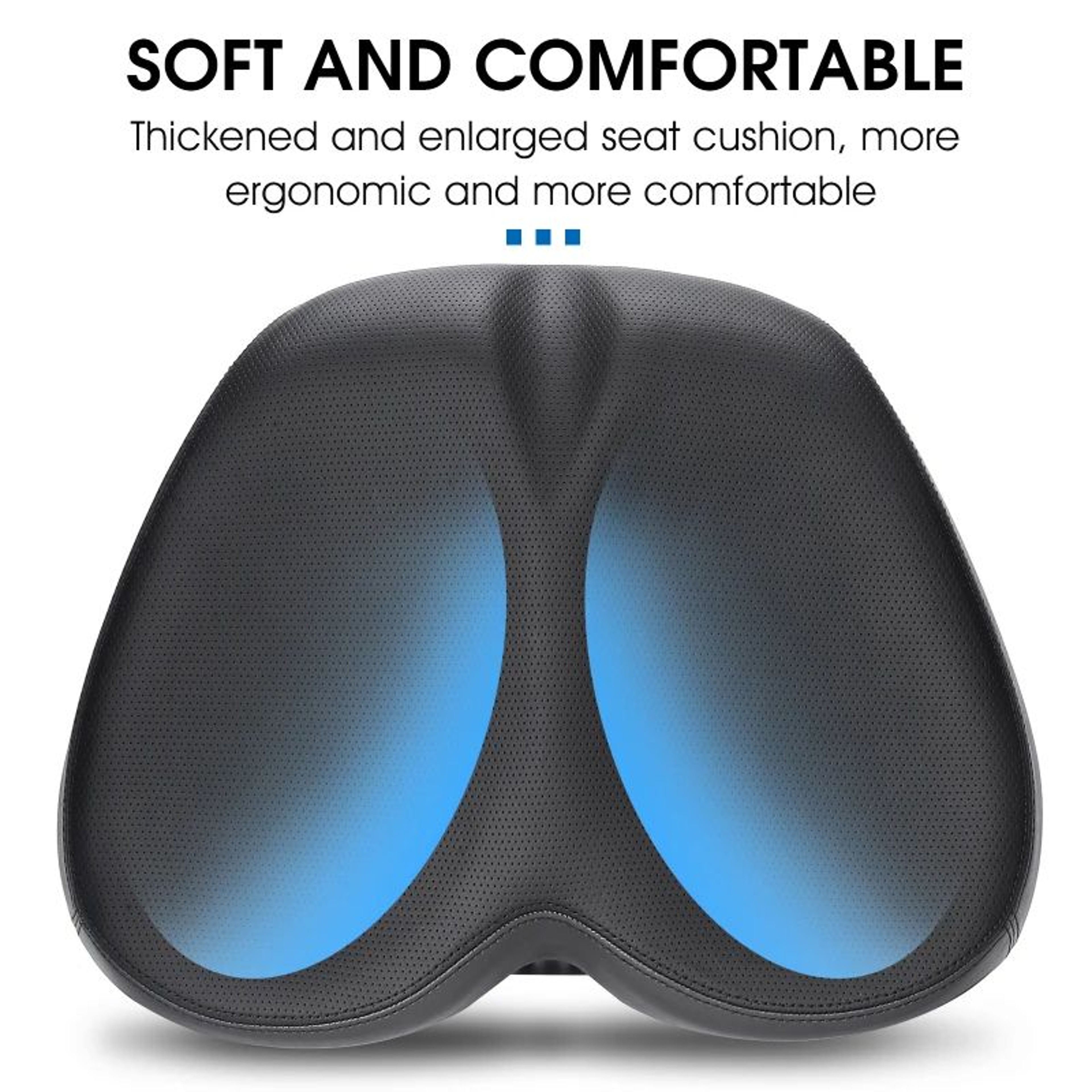 Widened Noseless Bicycle Seat Cushion – Comfortable Shock-Absorbing Mountain Bike Saddle for Men & Women – view 4