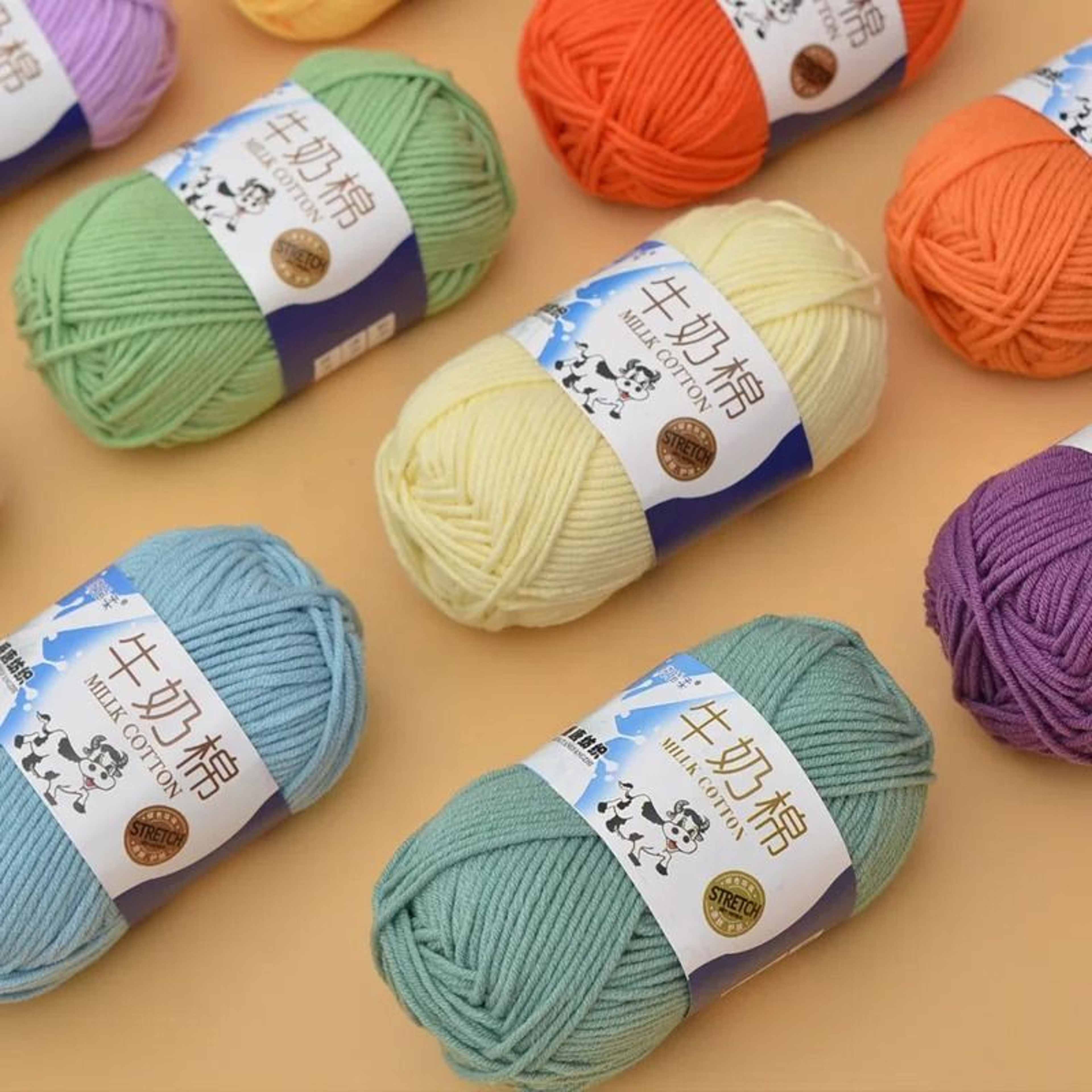 50g 5 Strand Milk Cotton Yarn For Knitting Crochet Soft Craft Yarn For Dolls Bags Scarves Socks 5