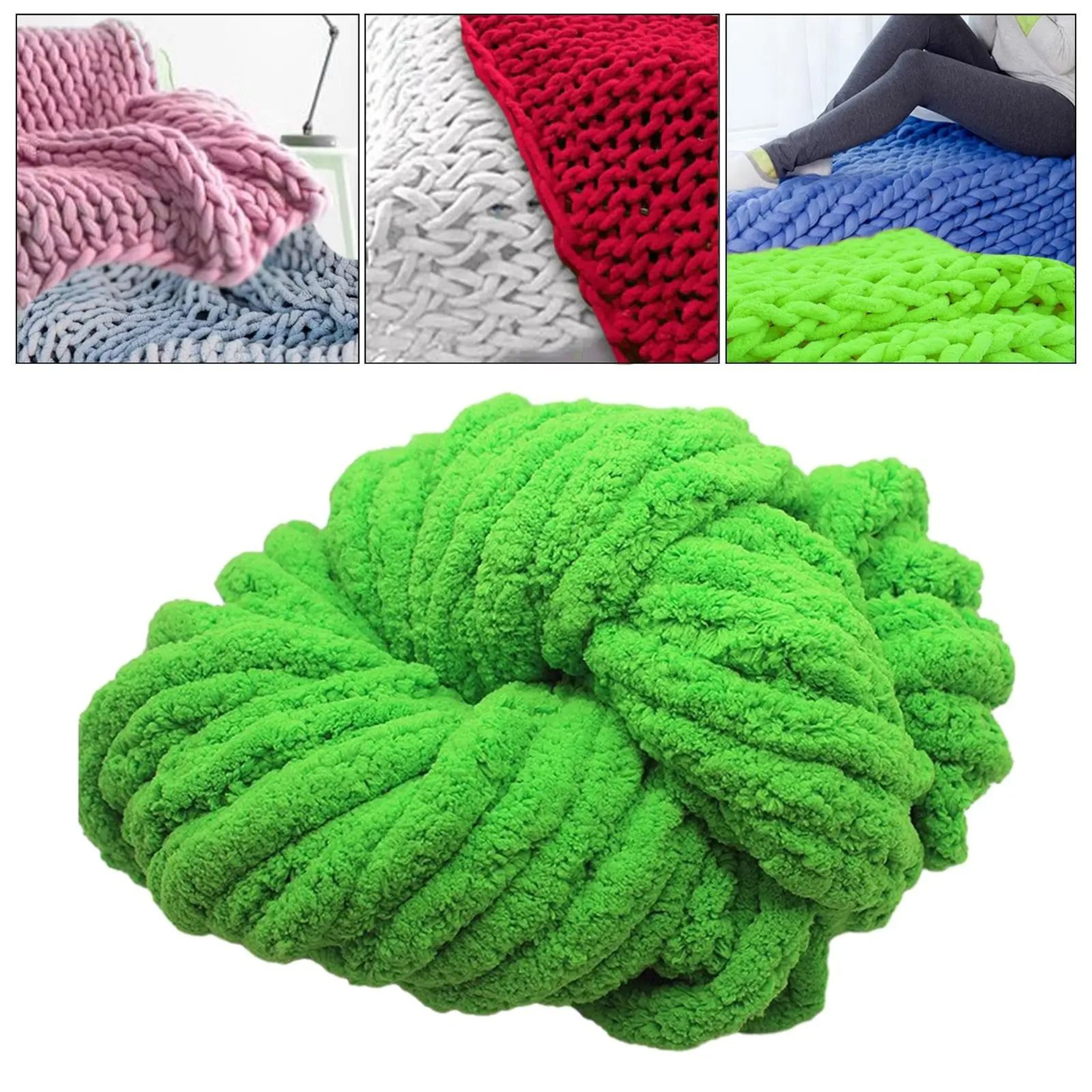 Super Bulky Chunky Chenille Yarn For Knitting Crochet Soft Washable Acrylic Yarn For Blankets Hats  15
