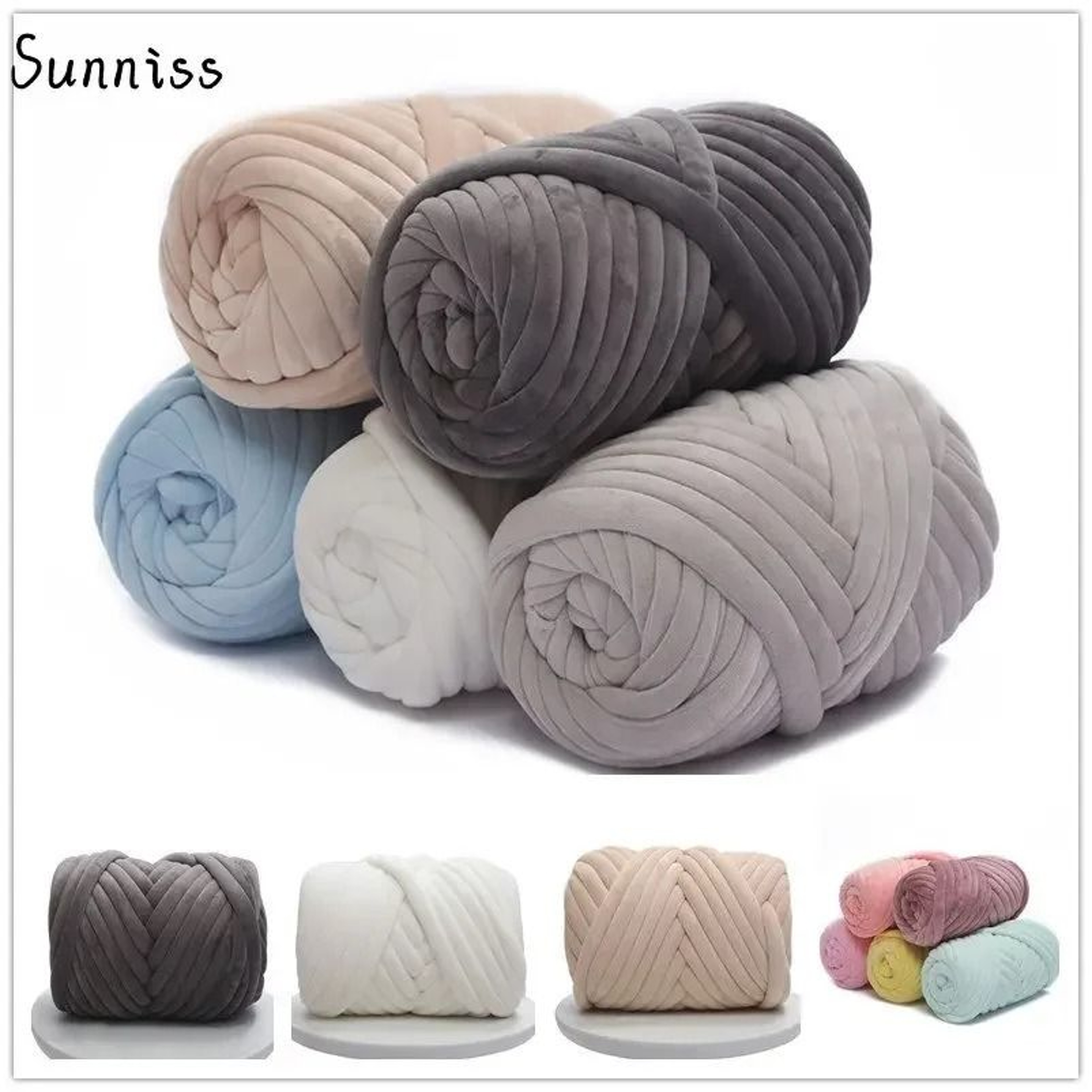 Ultra Soft Chunky Velvet Tube Yarn 250g Jumbo Tubular Yarn For Arm Knitting Crochet Blankets Pillow 1