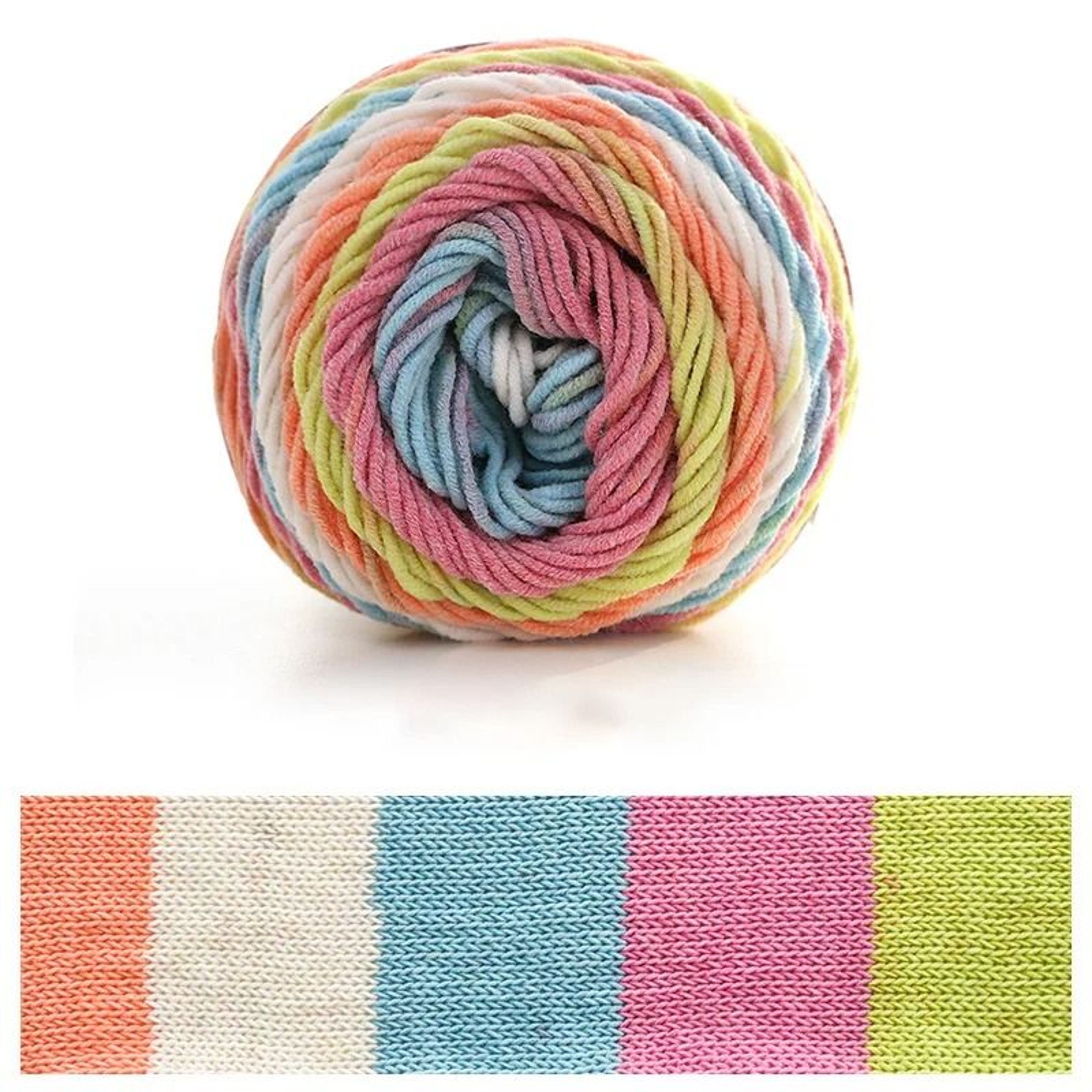 Rainbow Segment Dyed 5 Strand Yarn 100g Soft Knitting  Crochet Yarn For Baby Hats Scarves Blankets  9
