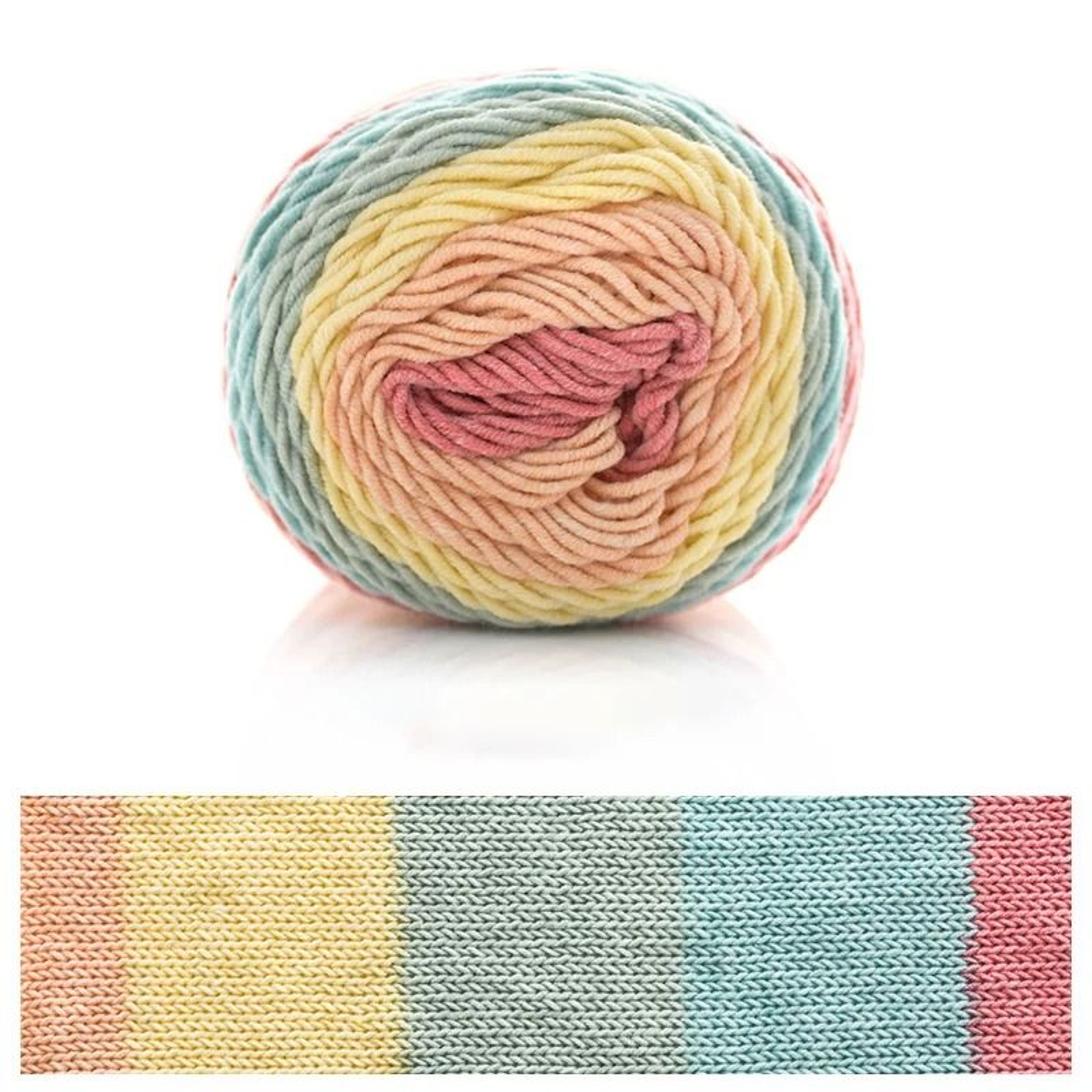Rainbow Segment Dyed 5 Strand Yarn 100g Soft Knitting  Crochet Yarn For Baby Hats Scarves Blankets  21