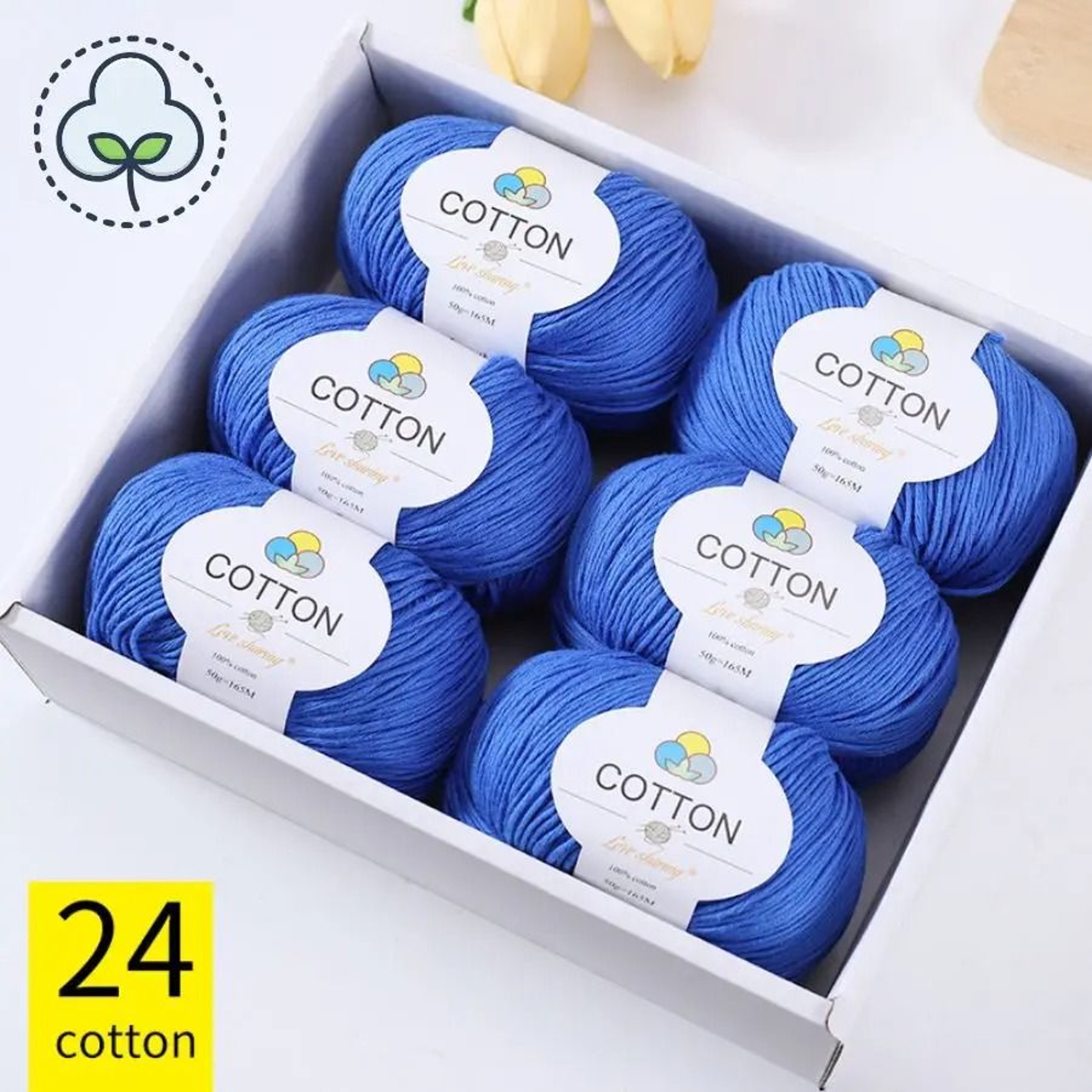 066 Lb 8 Ply 100 Cotton Yarn Set 6 Ball Knitting And Crochet Yarn For Sweaters Hats Scarves And DIY 26